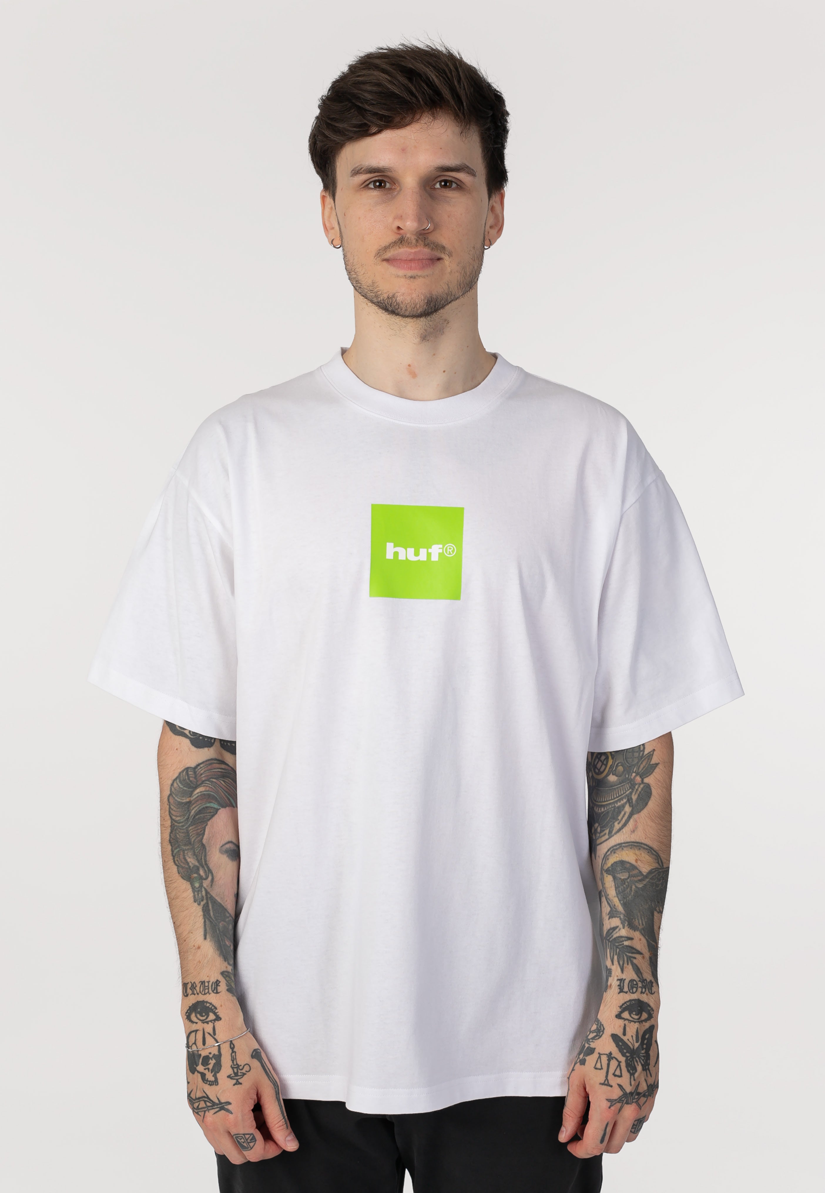 HUF - 89 Box Logo White/Huf Green - T-Shirt | Men-Image