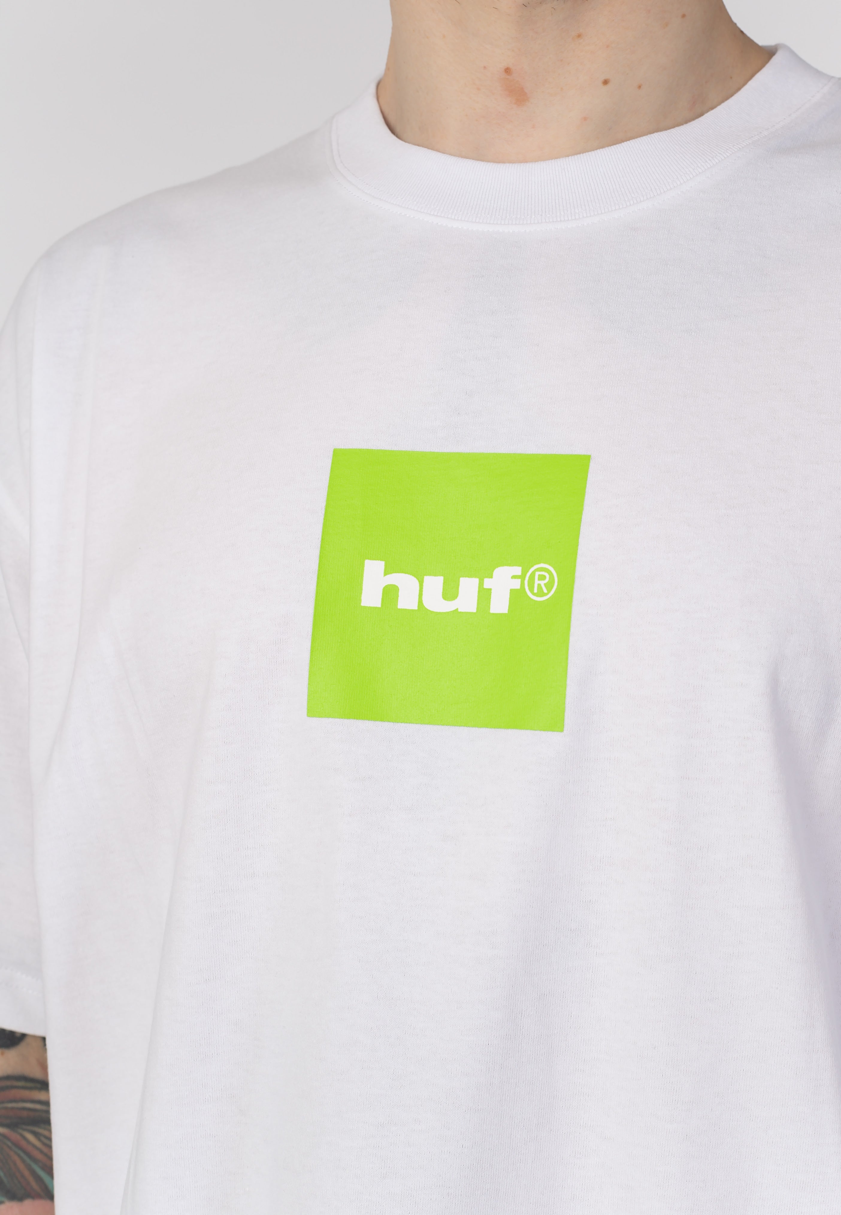 HUF - 89 Box Logo White/Huf Green - T-Shirt | Men-Image