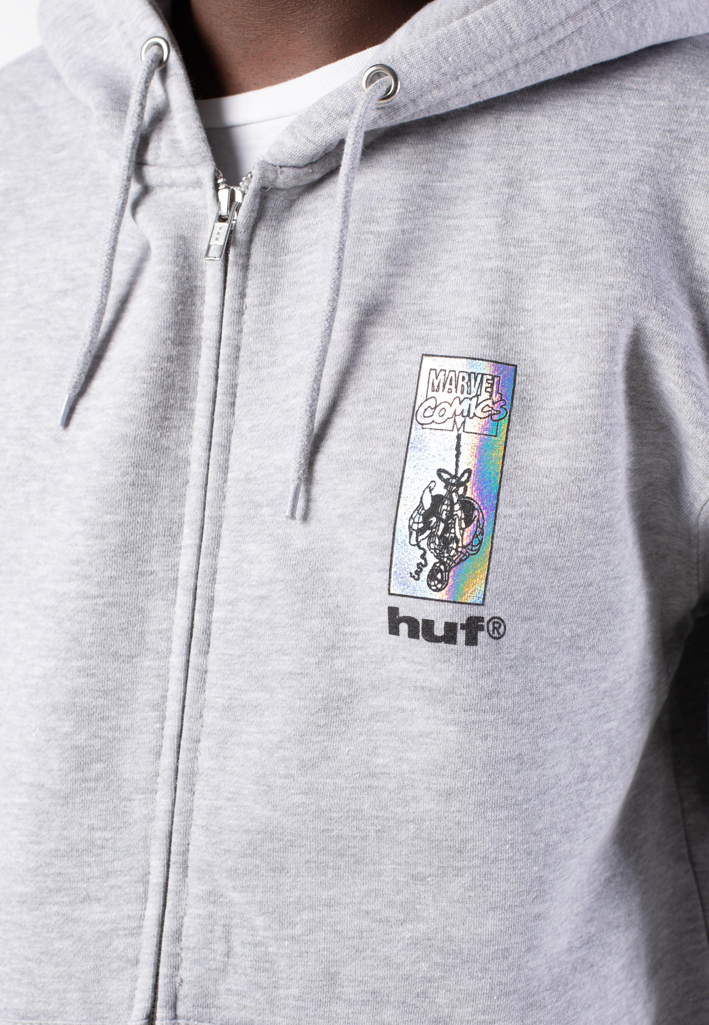 HUF x Spiderman - Arachknight Heather Grey - Zipper | Men-Image