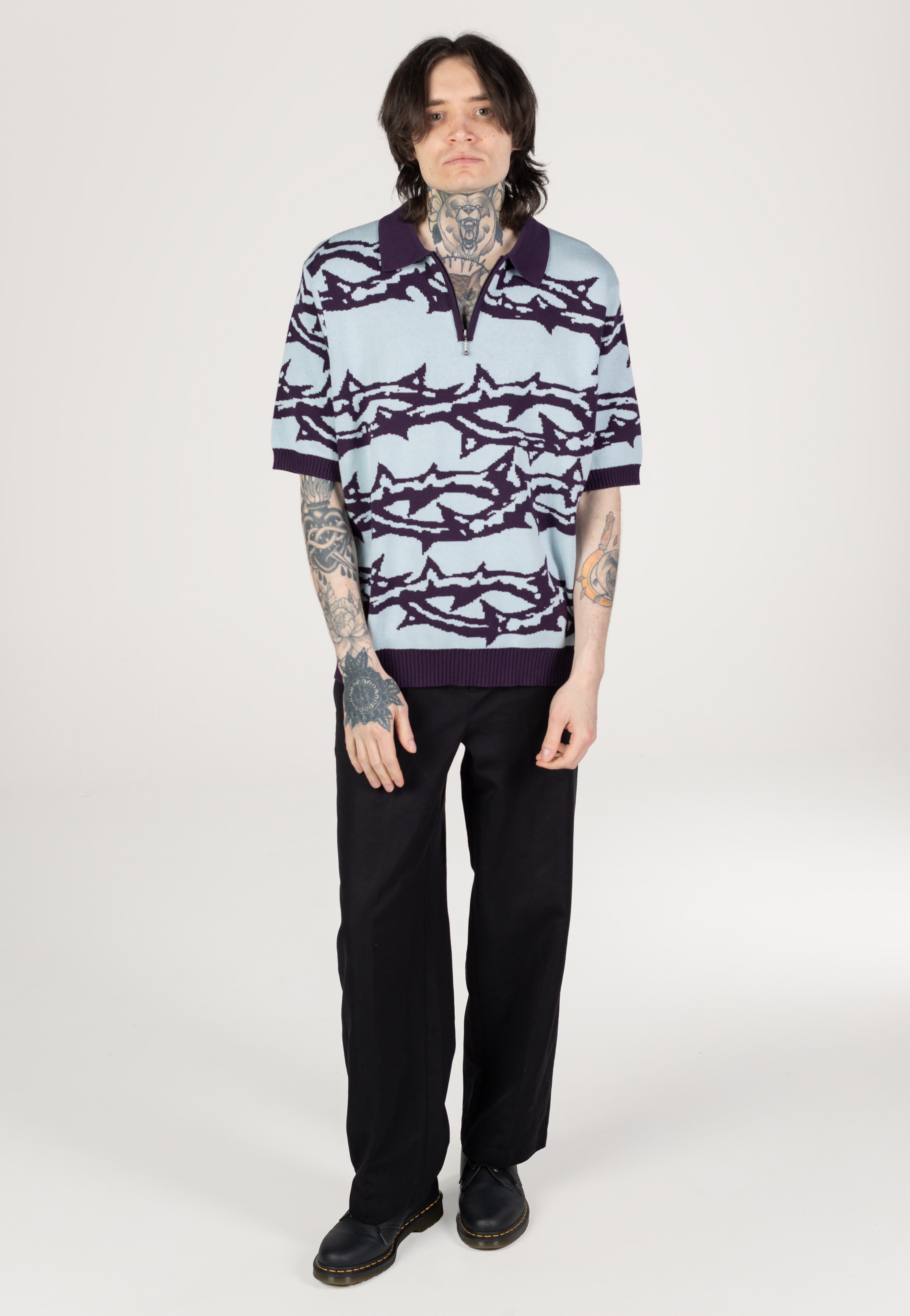 HUF - Fantasies Knit Light Blue - Polo | Men-Image