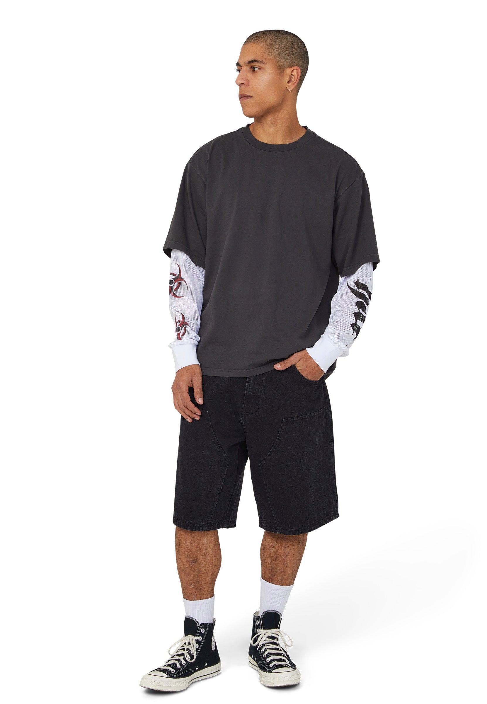 HUF - Leon Double Layer Vintage Black - Longsleeve | Men-Image