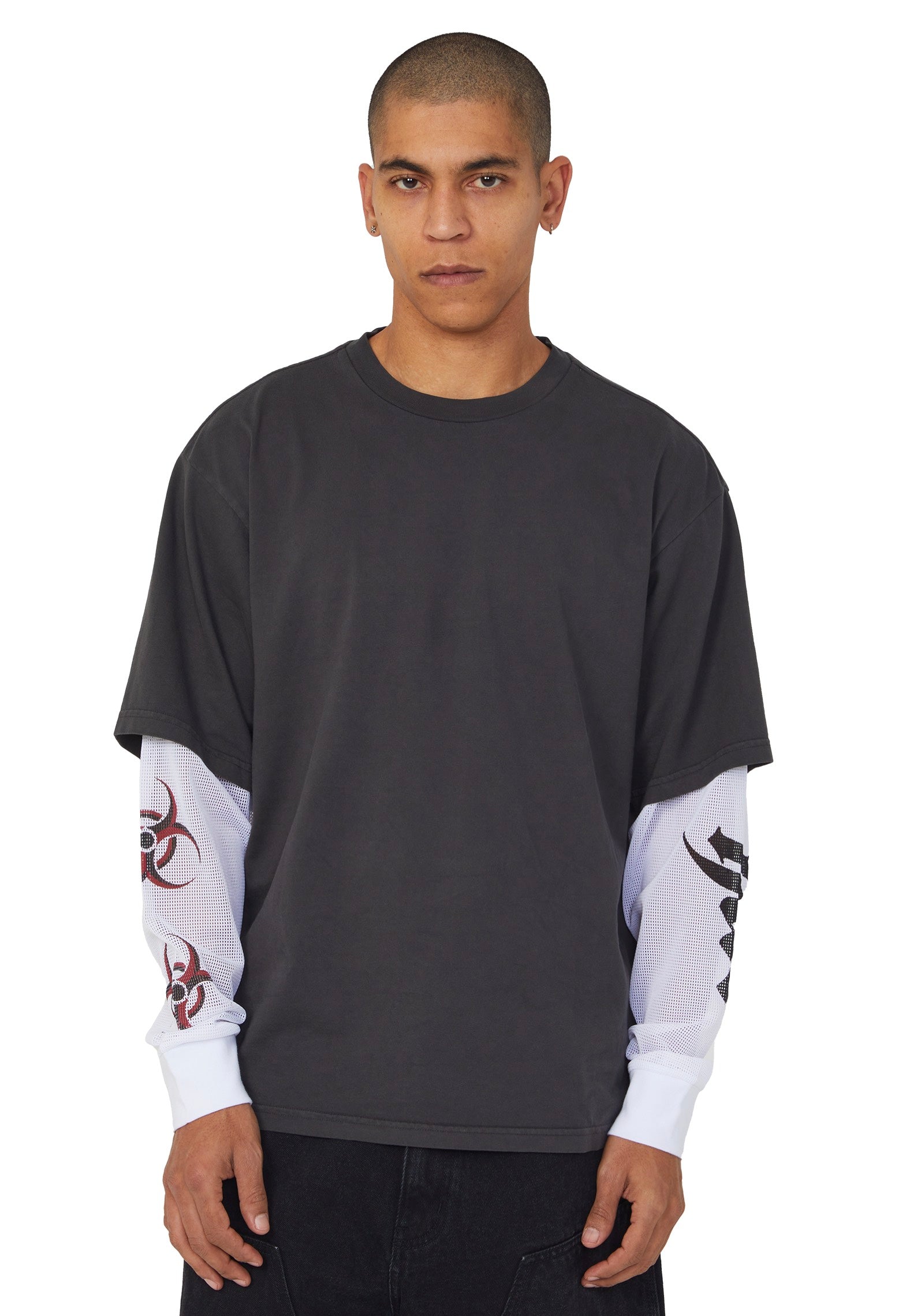 HUF - Leon Double Layer Vintage Black - Longsleeve | Men-Image