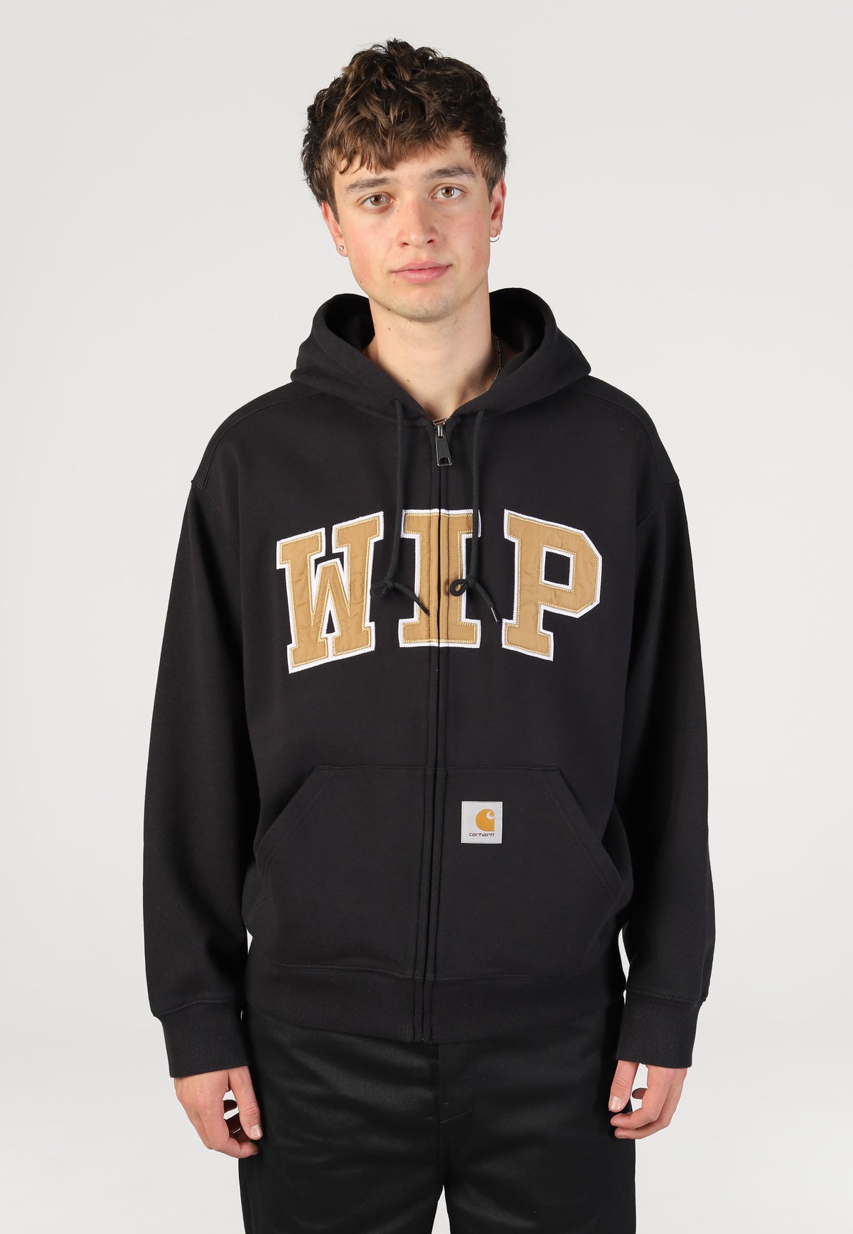 Carhartt WIP Hooded WIP Sweat Stone Washed Black Chaqueta | Men-Image