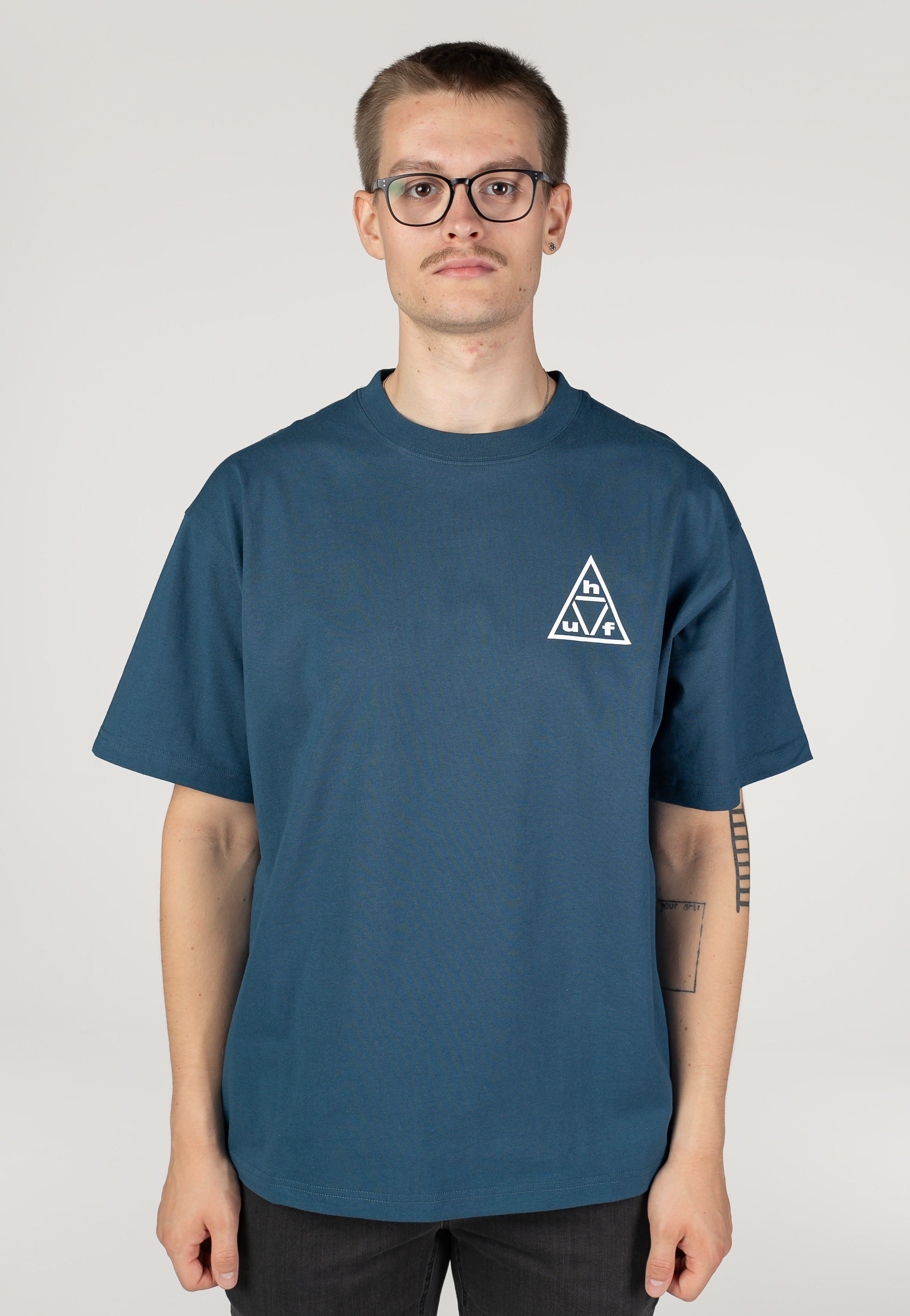 HUF - Triple Triangle Harbor Blue/White - T-Shirt | Men-Image