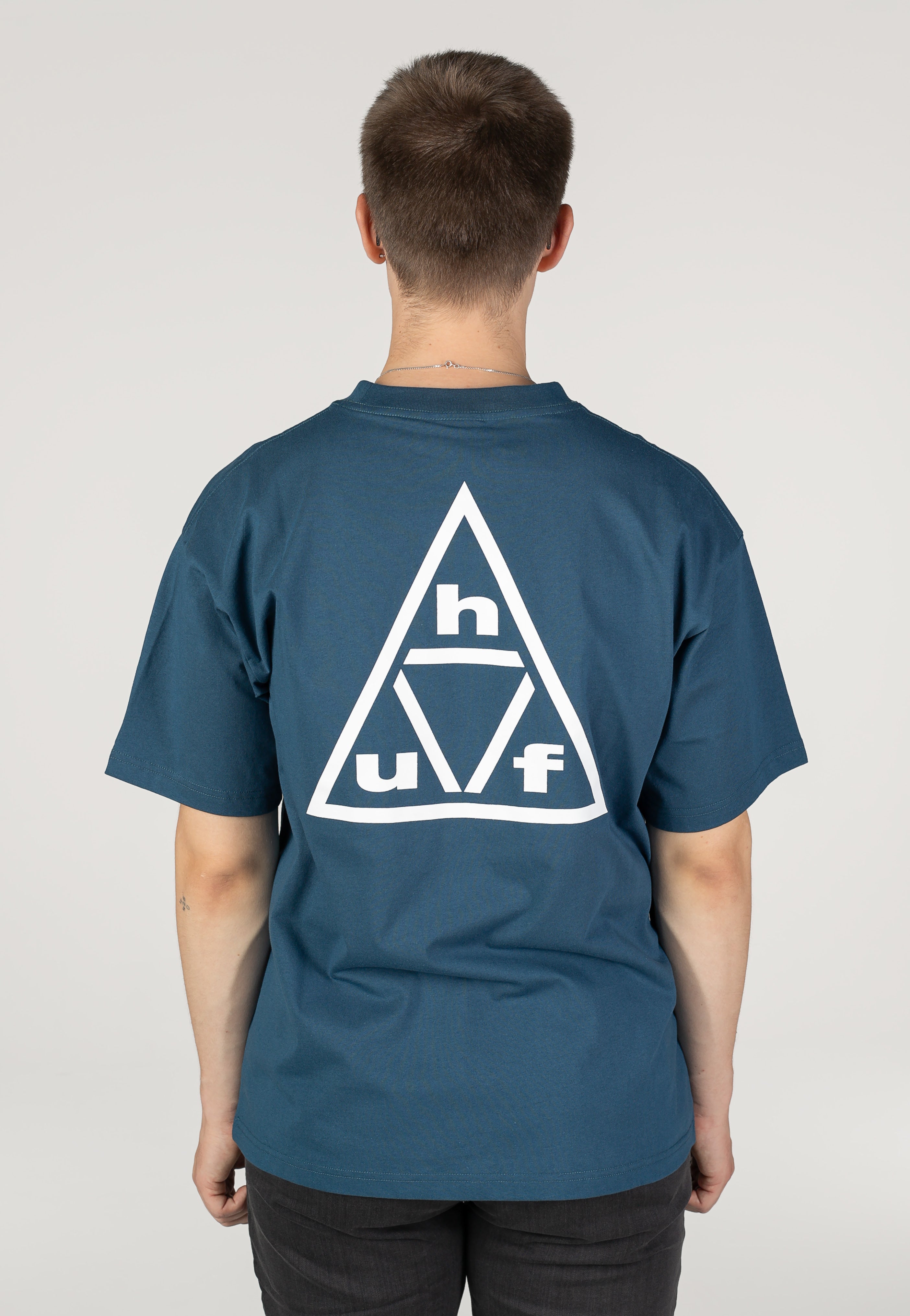 HUF - Triple Triangle Harbor Blue/White - T-Shirt | Men-Image