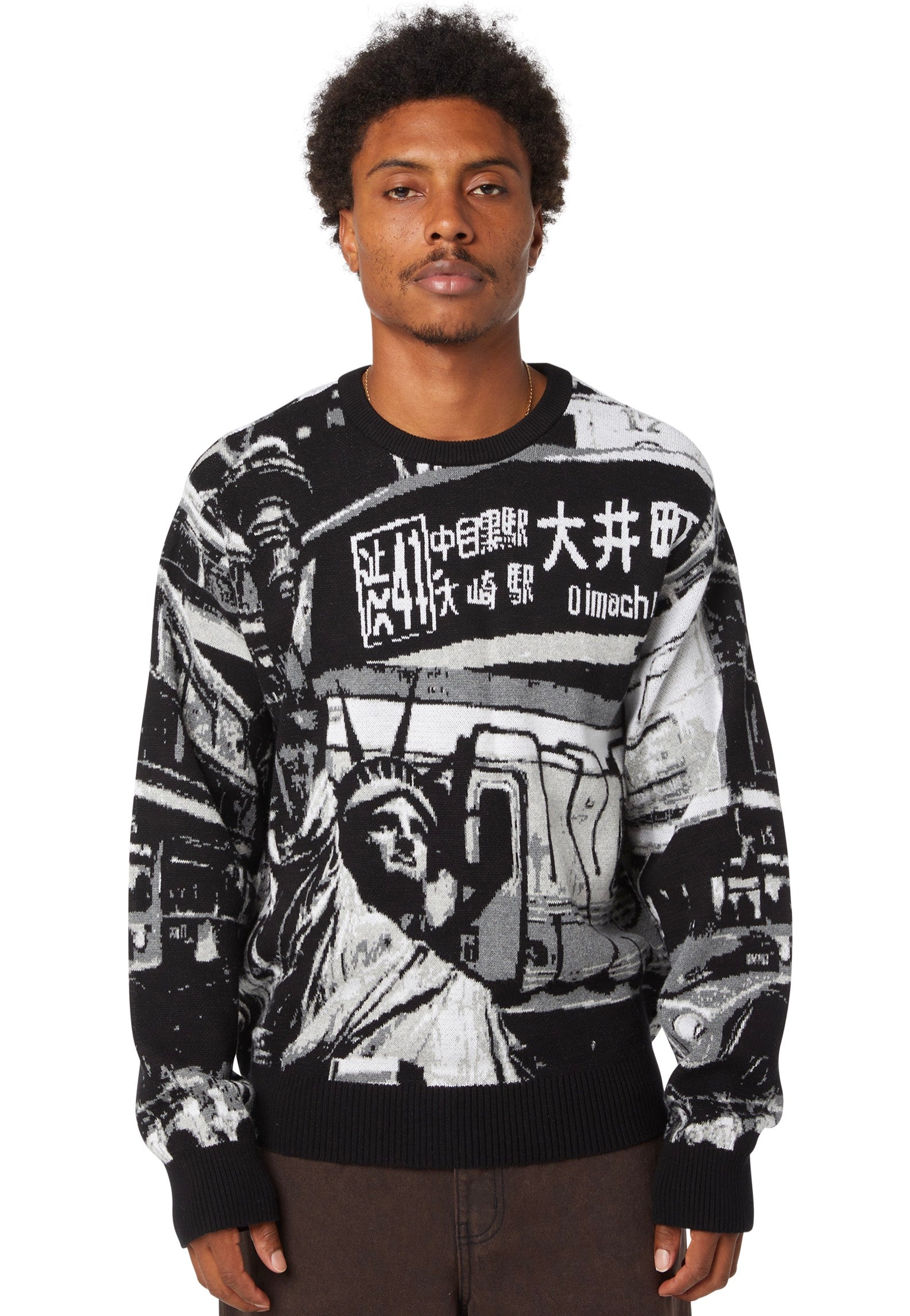 (Lサイズ)HUF WORLDWIDE CLOTHIERS SWEATER HUF Worldwide Commuter Black - Sweater | Impericon