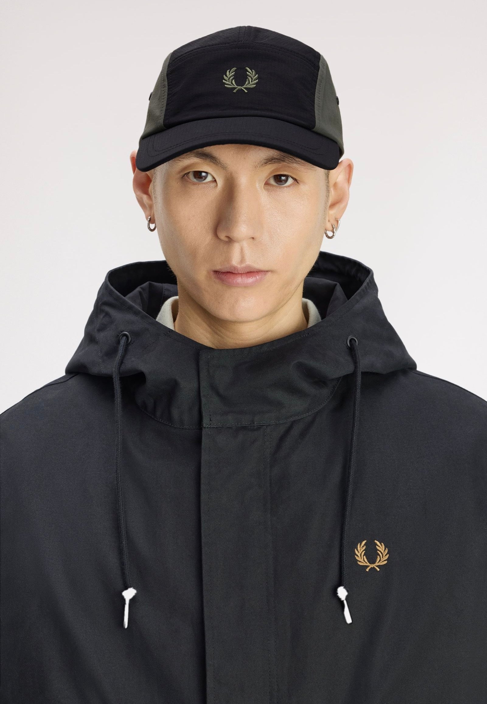Fred Perry - Blocked 5 Panel Ripstop Black - Cap | Neutral-Image