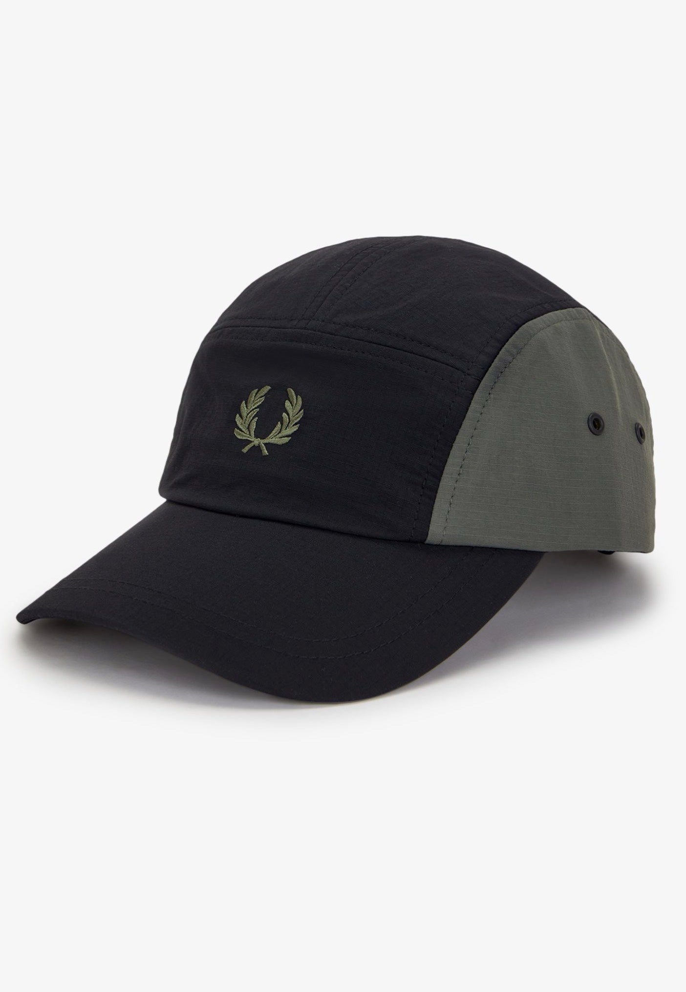 Fred Perry - Blocked 5 Panel Ripstop Black - Cap | Neutral-Image