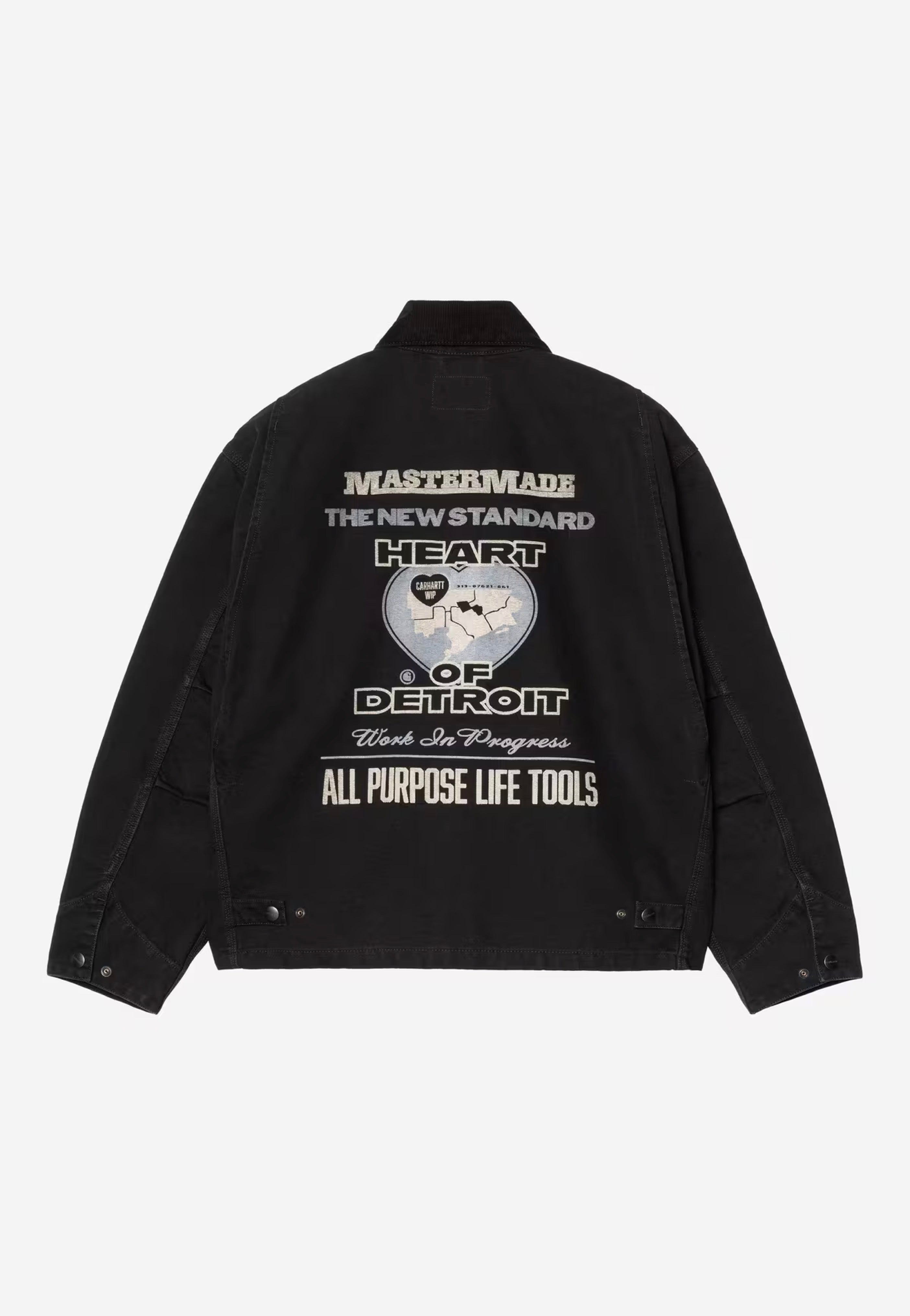 Carhartt WIP - OG Arcan Graphic Canvas Black/Black Heavy Stone Wash - Jacket | Men-Image
