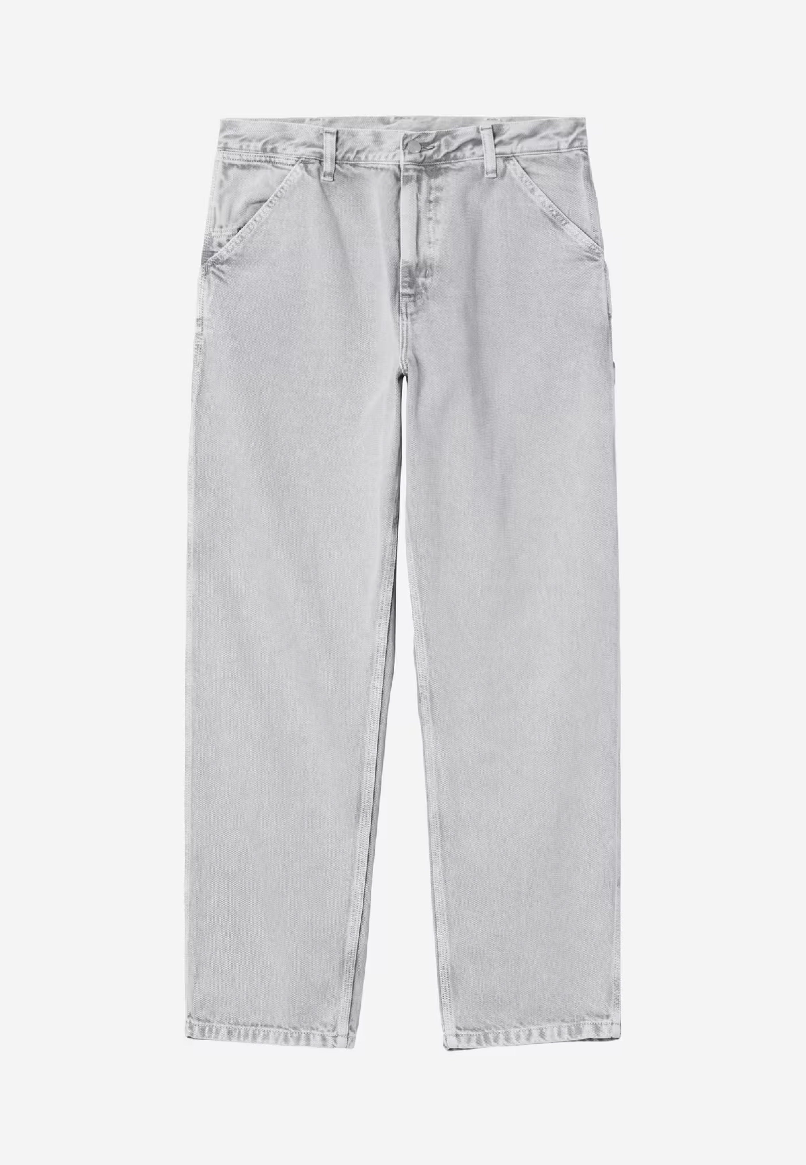 Carhartt WIP - Single Knee Black Chalk Wash - Pants | Men-Image