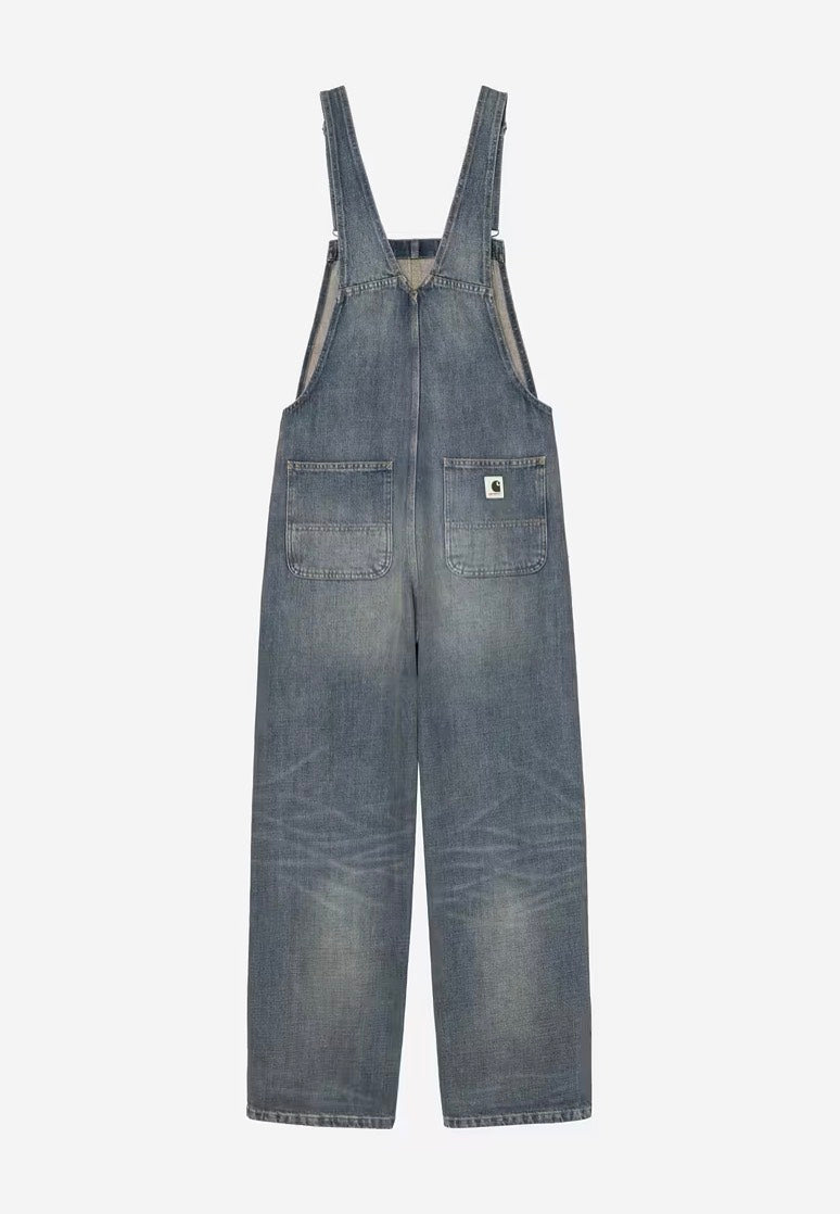 Carhartt WIP - W' Bib Overall Straight Worn Used Wash Blue - Pants | Women-Image