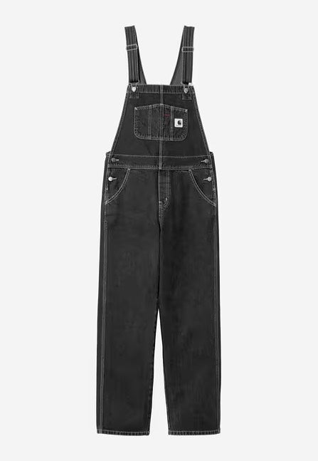 Carhartt WIP - W' Bib Overall Straight Stone Washed Black - Pants | Women-Image