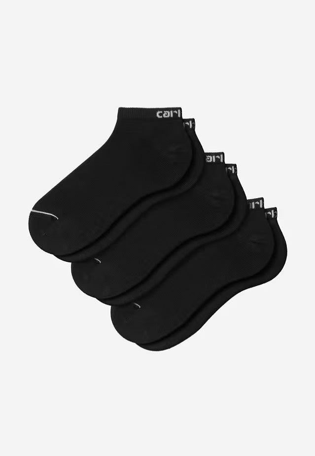 Carhartt WIP - Script Sneakers Pack Of 3 Black/White - Socks | Neutral-Image
