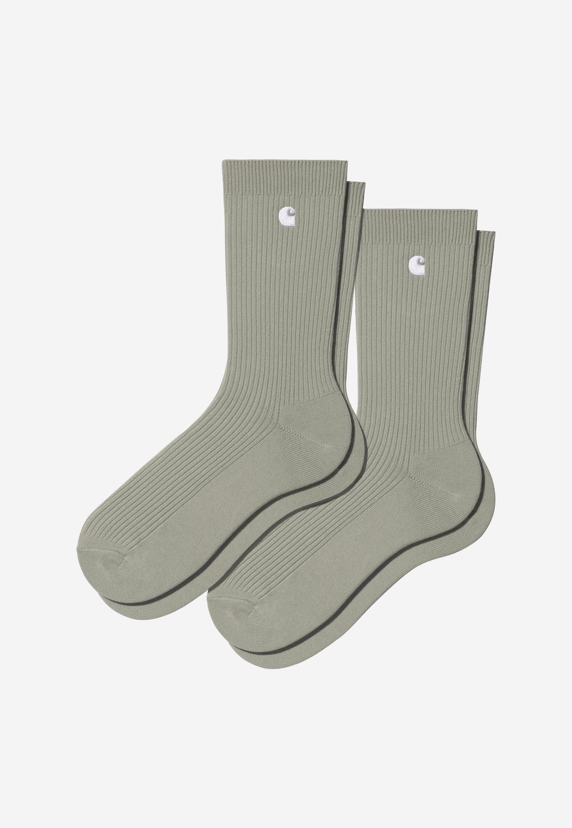 Carhartt WIP - Madison Pack Of 2 Shady Green/White - Socks | Neutral-Image