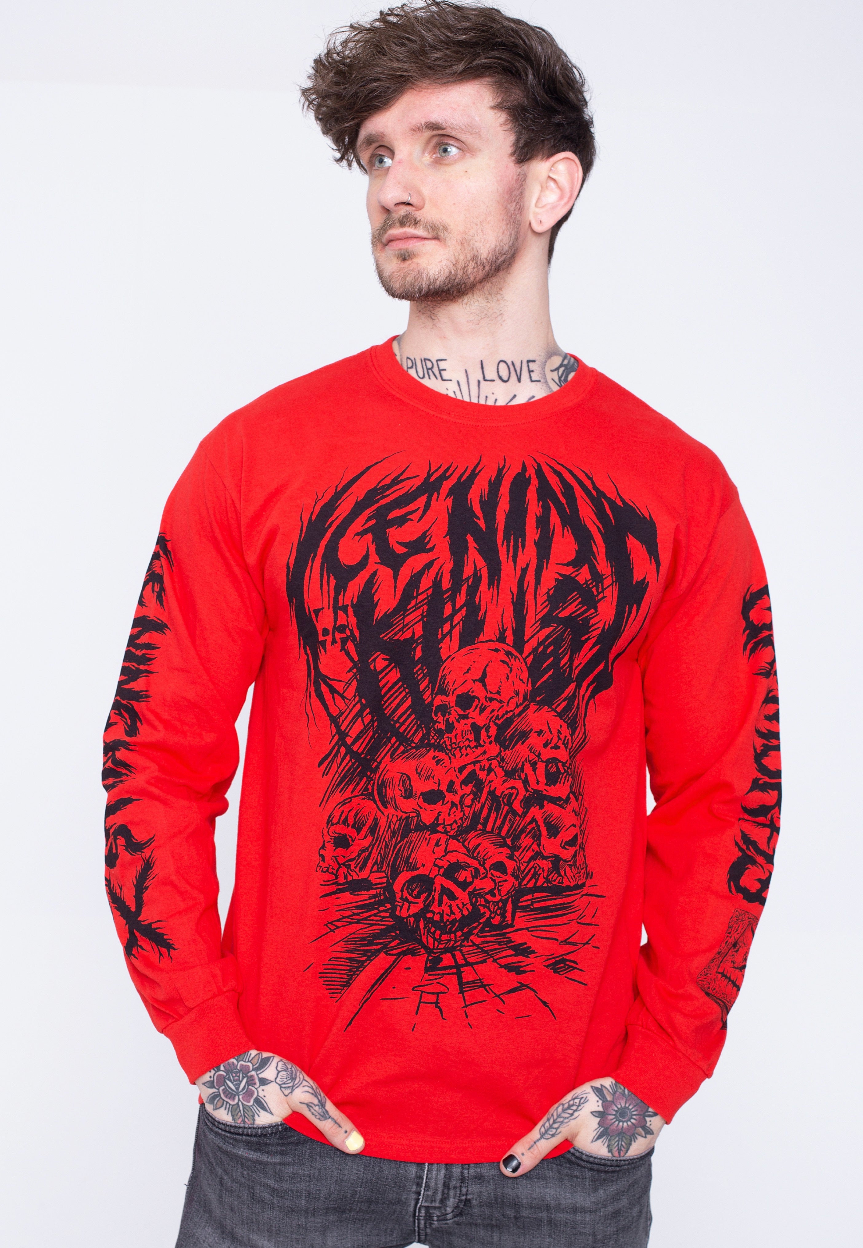 Ice Nine Kills - Ex-Mortis Skull Pile Red - Longsleeve | Impericon