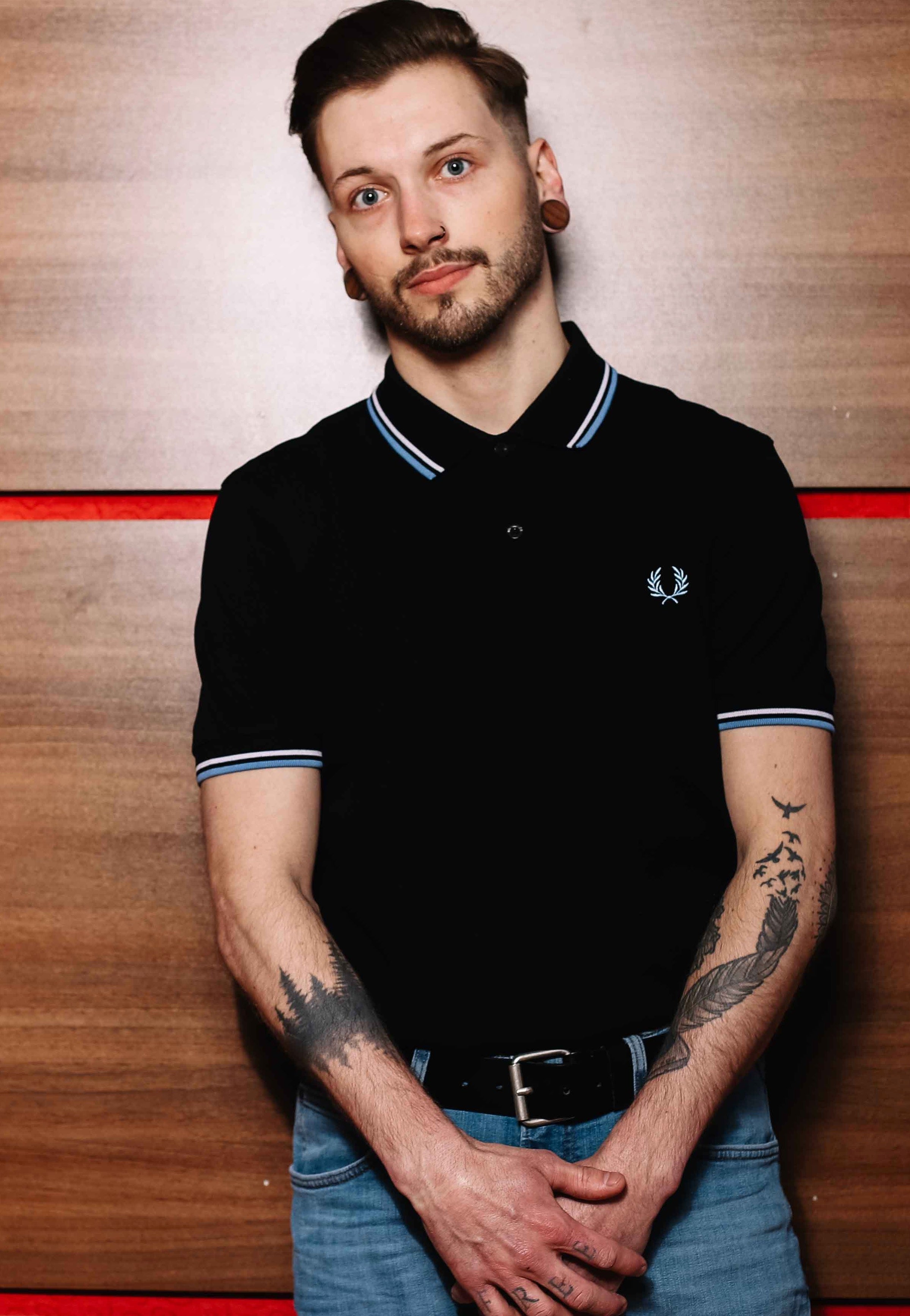 Fred Perry - Twin Tipped Fred Perry Blk/White/Sky - Polo | Men-Image