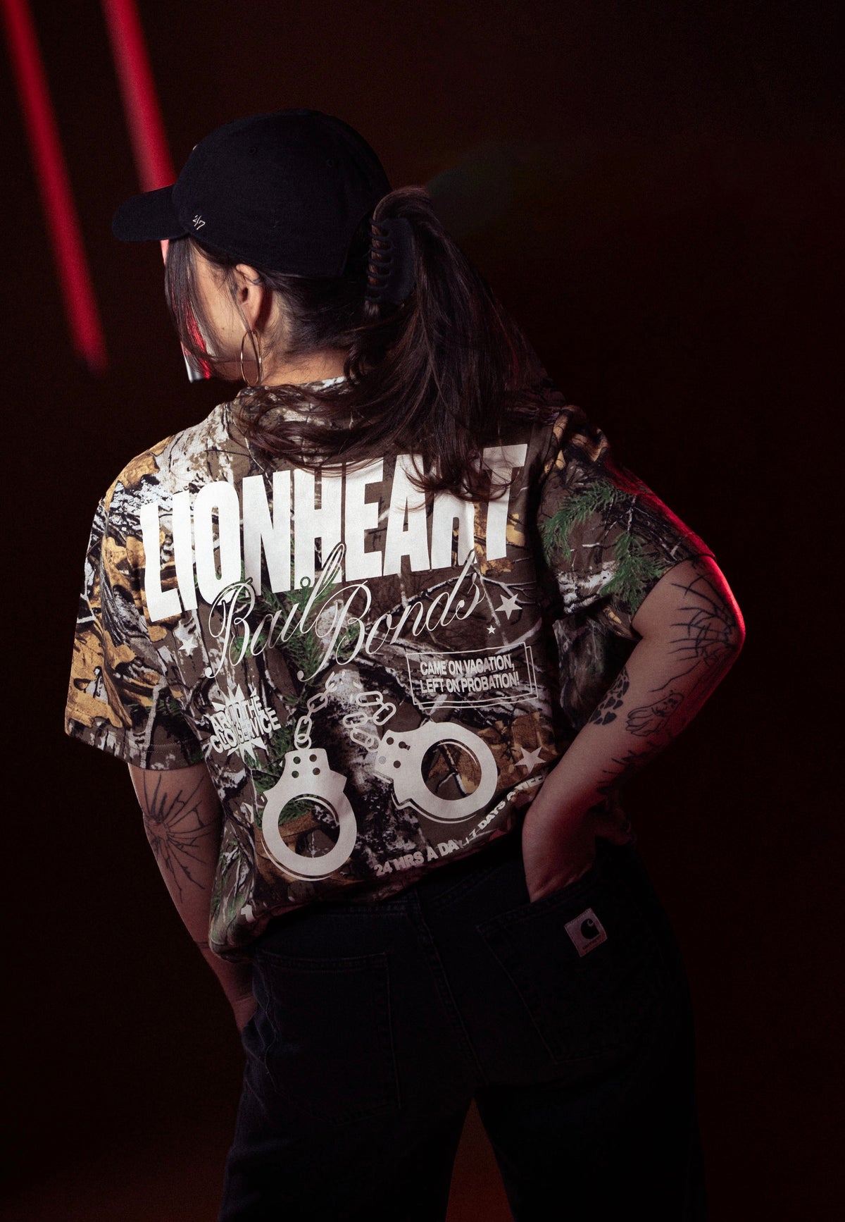 Lionheart Bail Bonds Real Camo T-Shirt | Women-Image