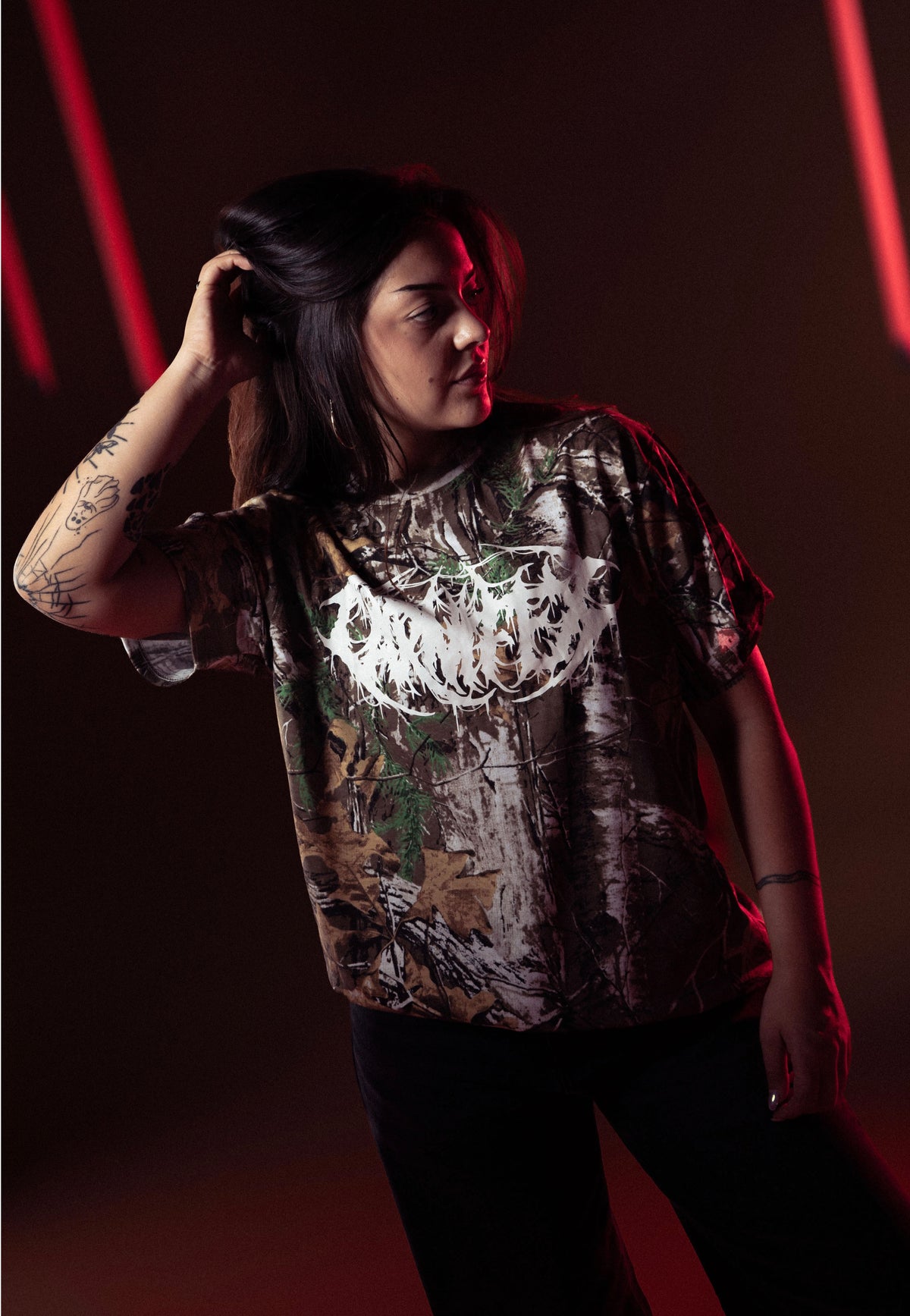 Carnifex Defend Death Metal Real Camo T-Shirt | Women-Image
