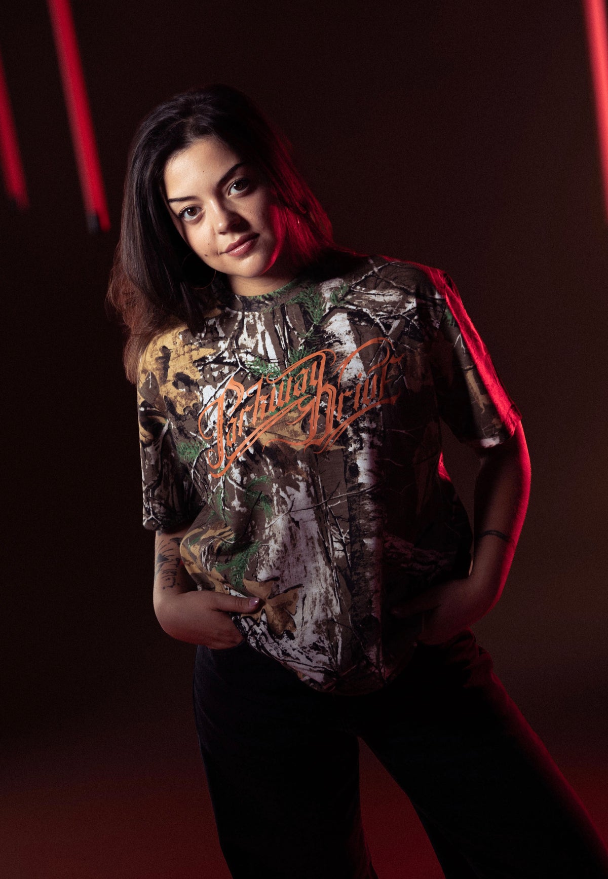 Parkway Drive Forever The Underdogs Real Camo T-Shirt | Women-Image