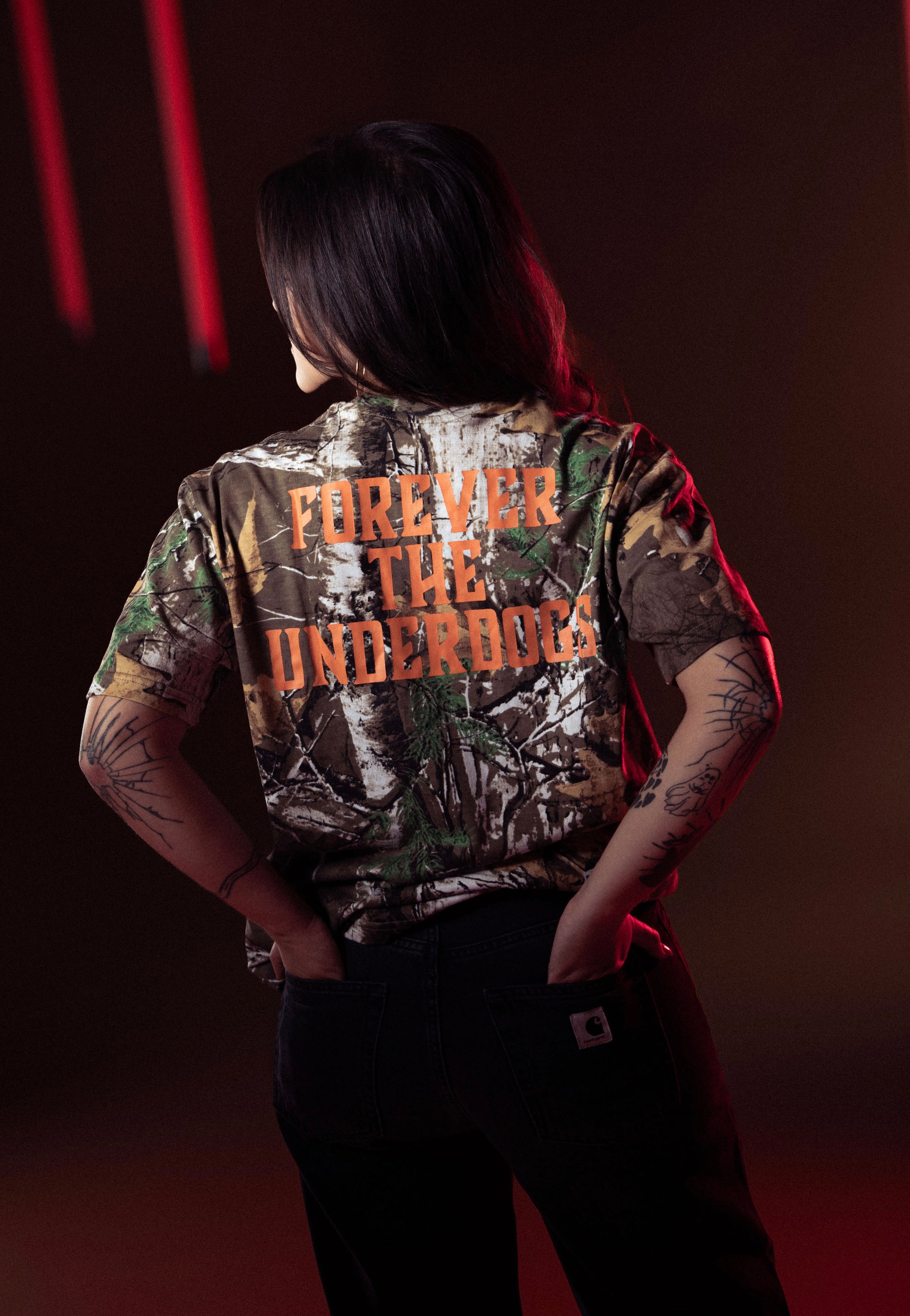 Parkway Drive Forever The Underdogs Real Camo T-Shirt | Women-Image