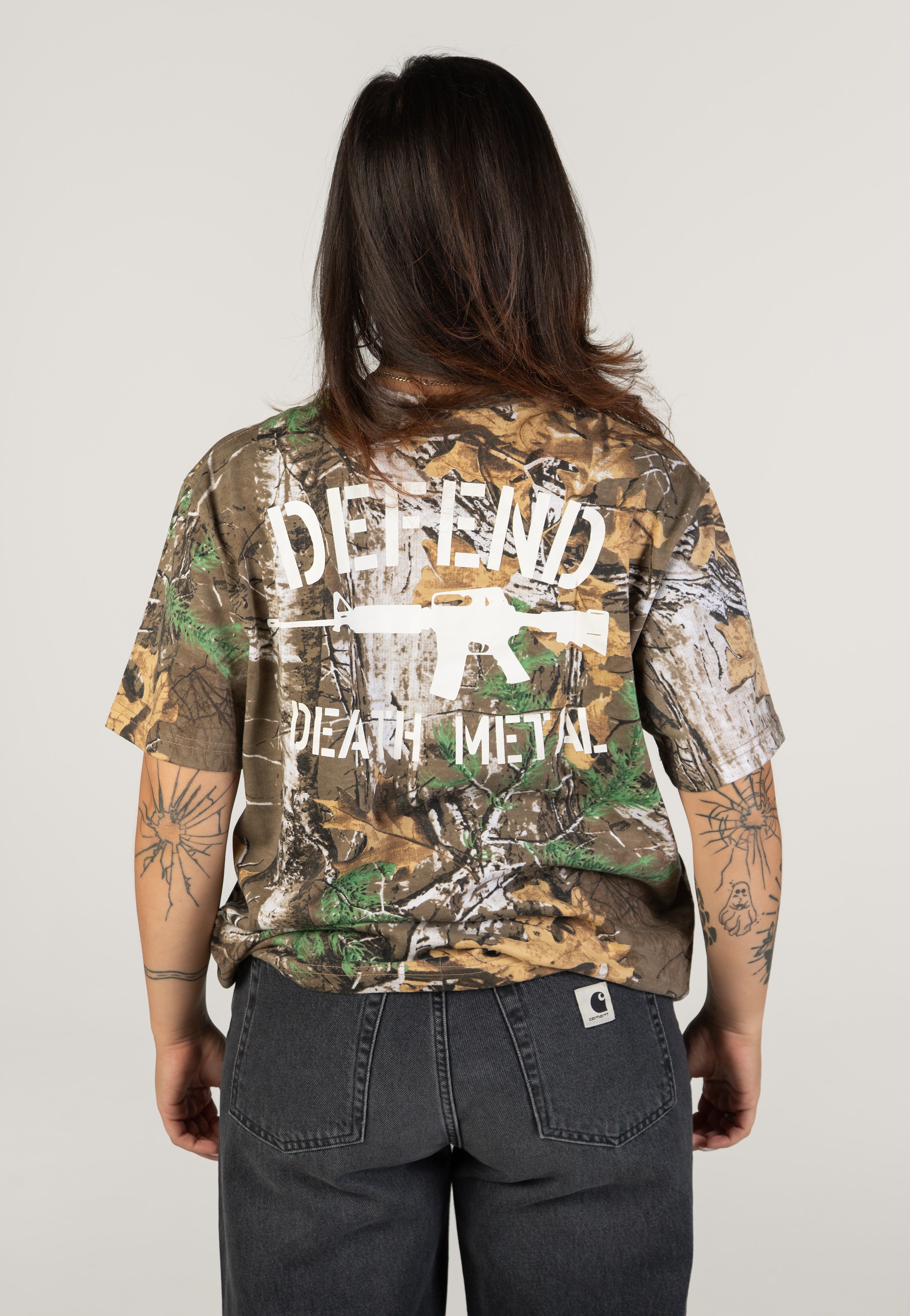 Carnifex Defend Death Metal Real Camo T-Shirt | Women-Image