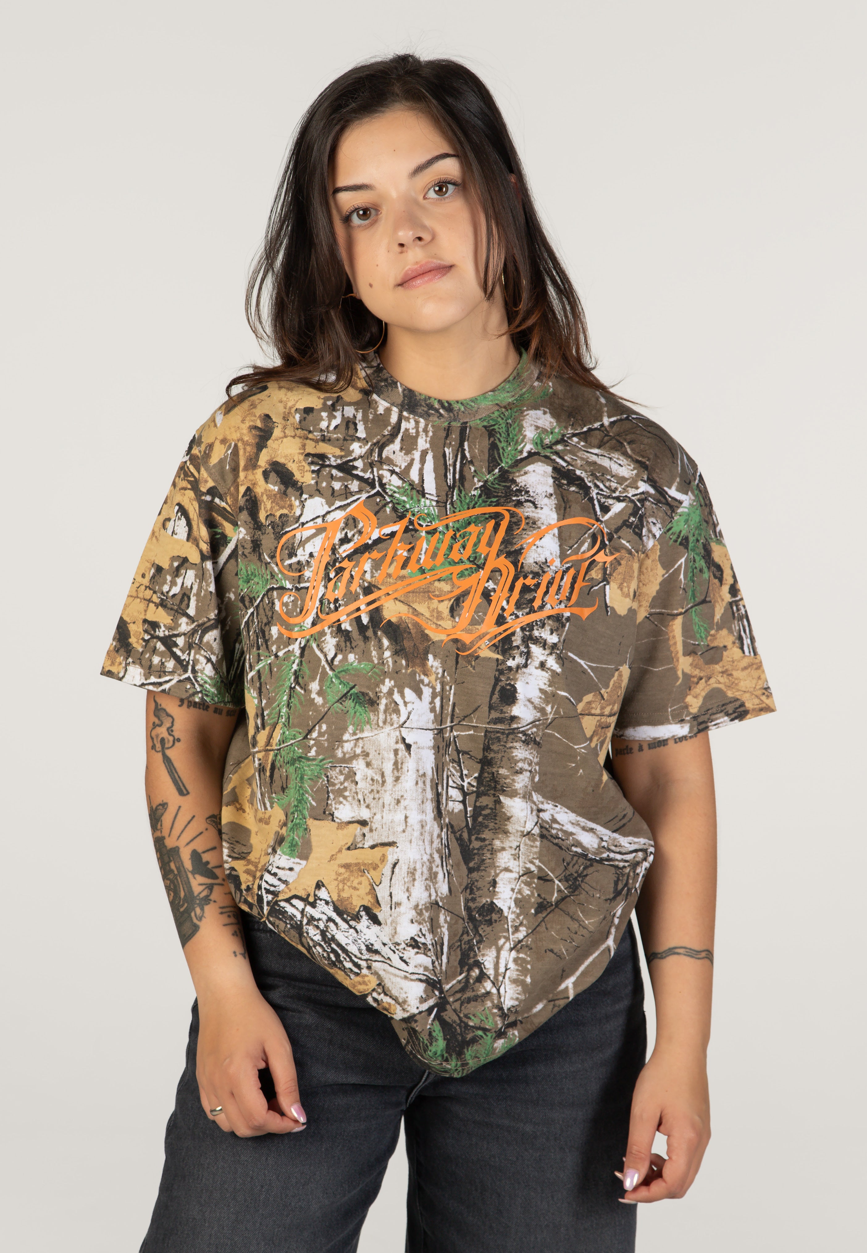 Parkway Drive Forever The Underdogs Real Camo T-shirt | Women-Image