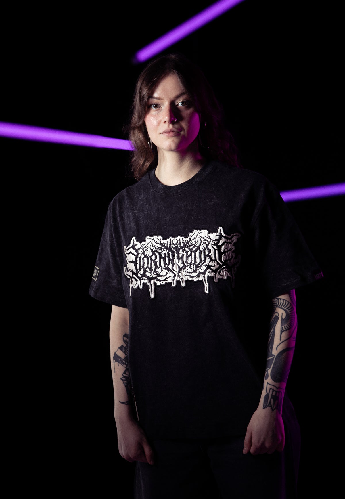 Lorna Shore Logo Acid Wash Premium T-Shirt | Women-Image