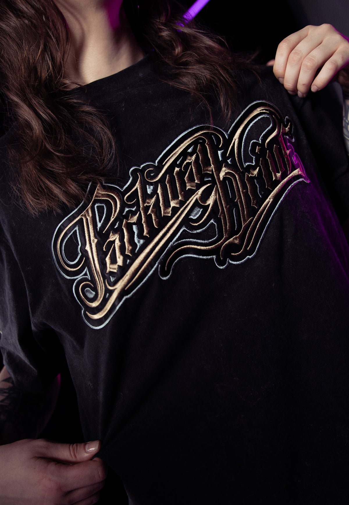 Parkway Drive Logo Acid Wash Premium T-Shirt | Women-Image
