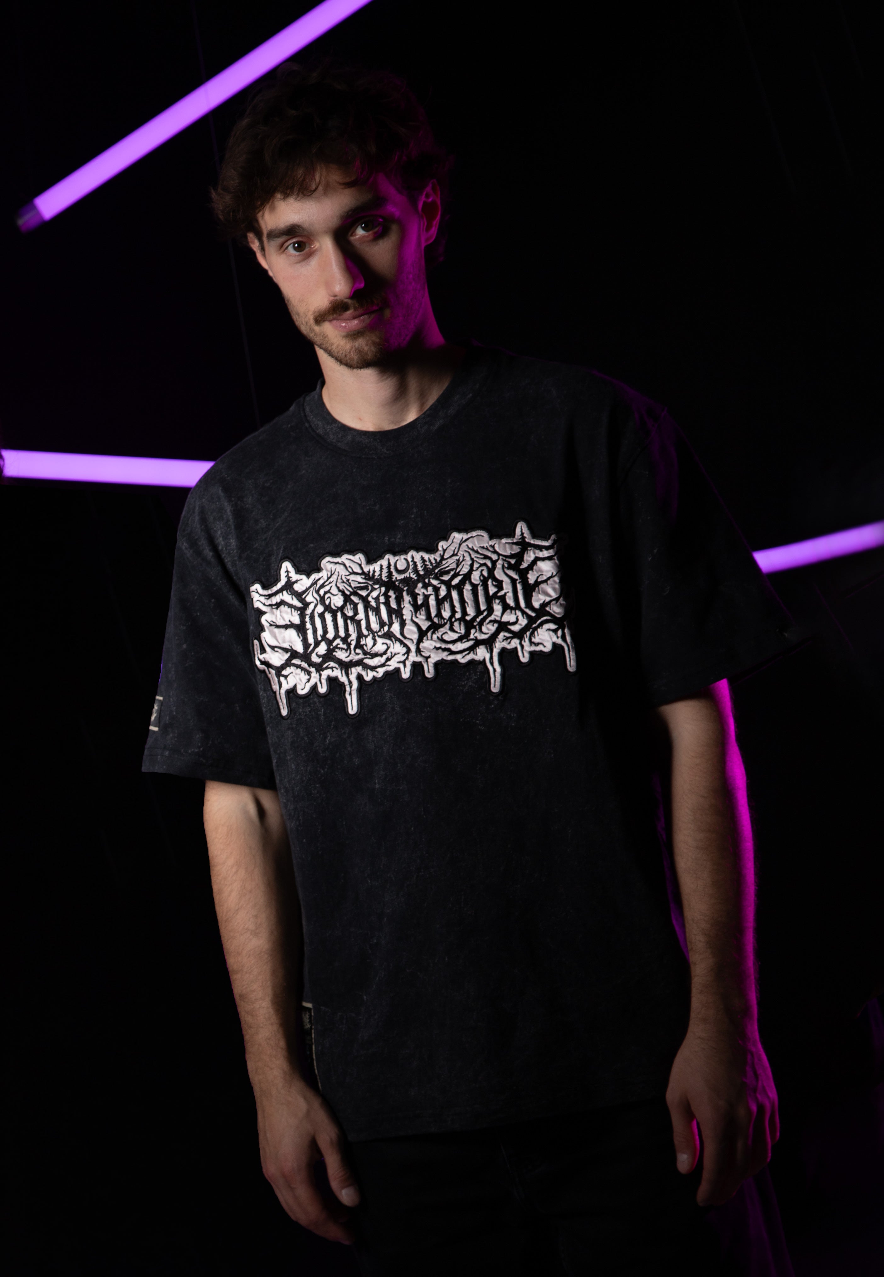 Lorna Shore Logo Acid Wash Premium Tričko | Men-Image