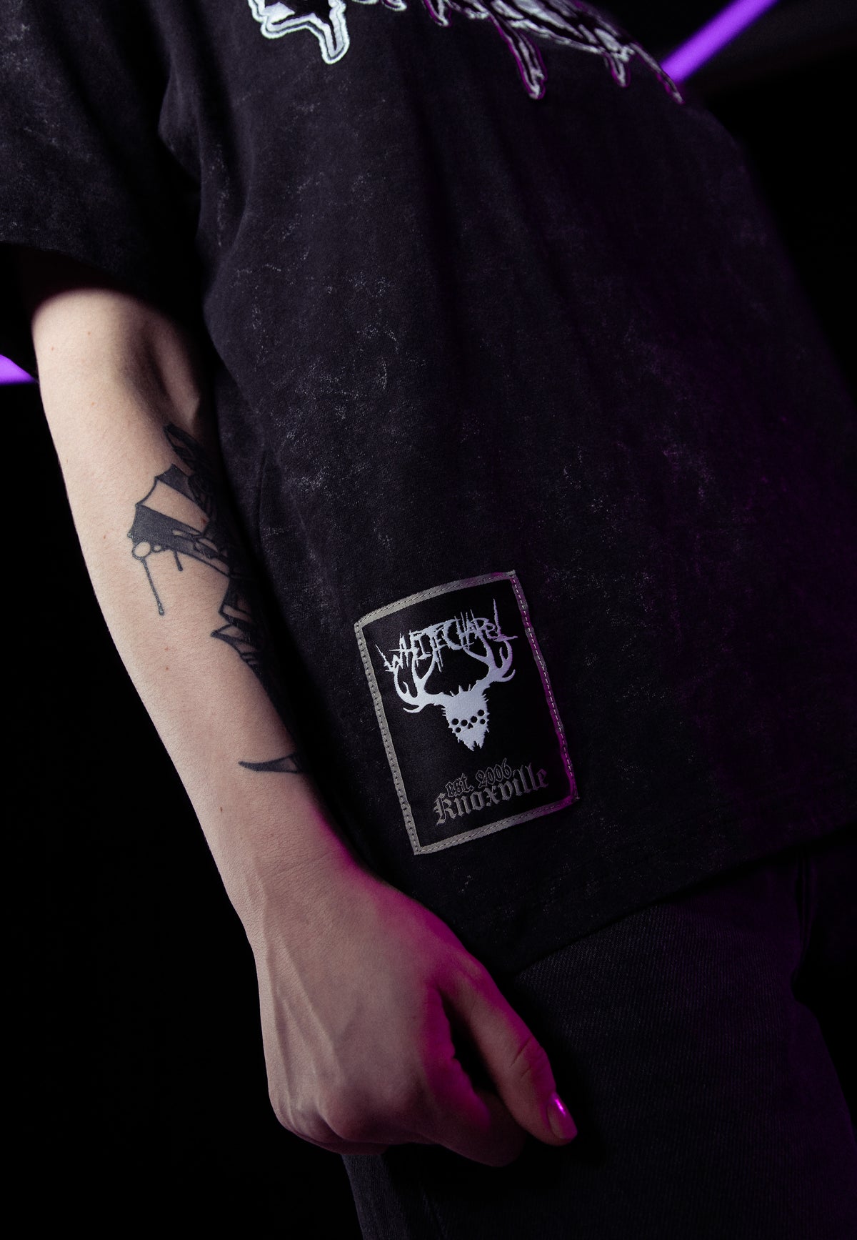 Whitechapel Logo Acid Wash Premium T-Shirt | Women-Image