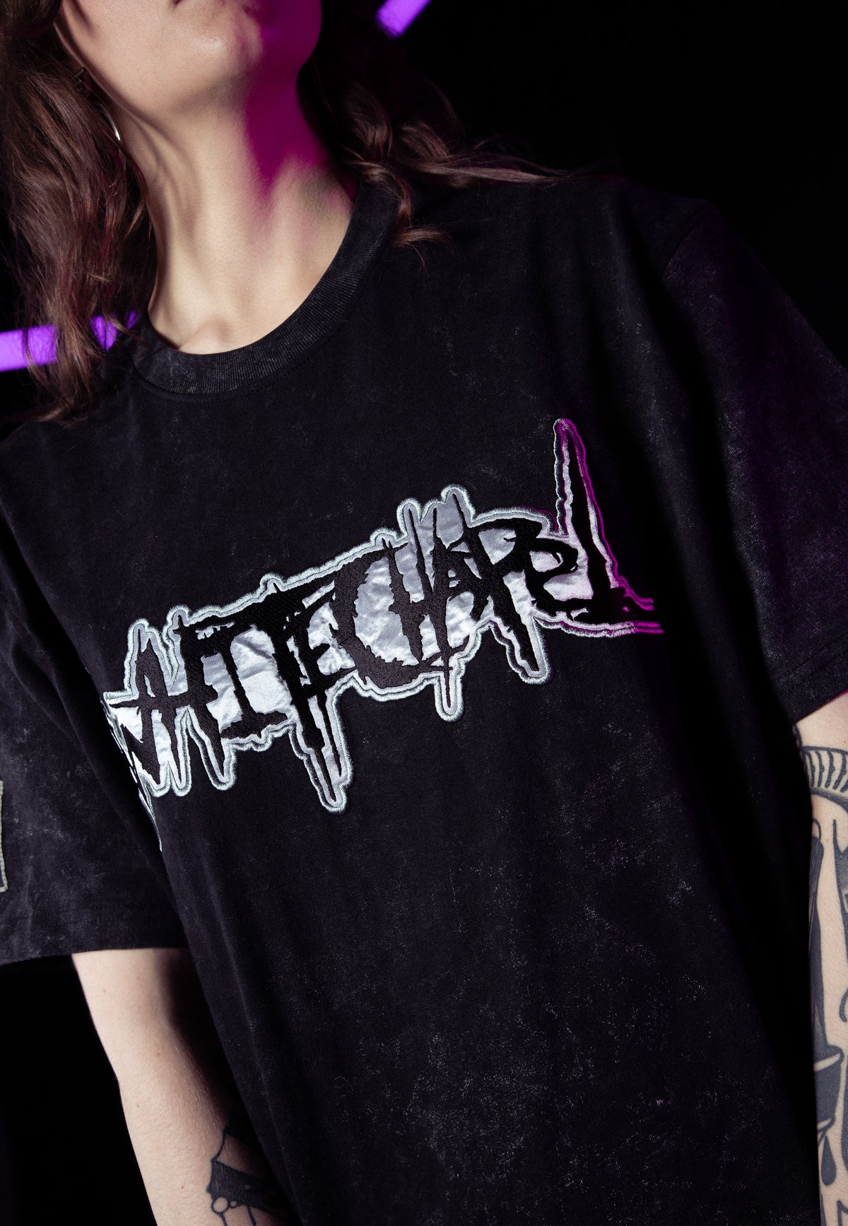 Whitechapel Logo Acid Wash Premium T-Shirt | Women-Image