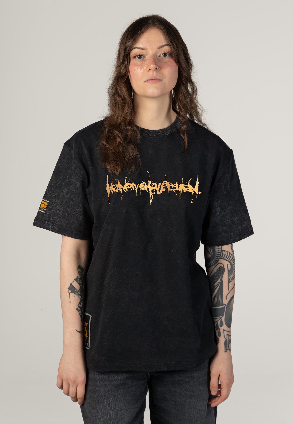Heaven Shall Burn Logo Acid Wash Premium T-Shirt | Women-Image