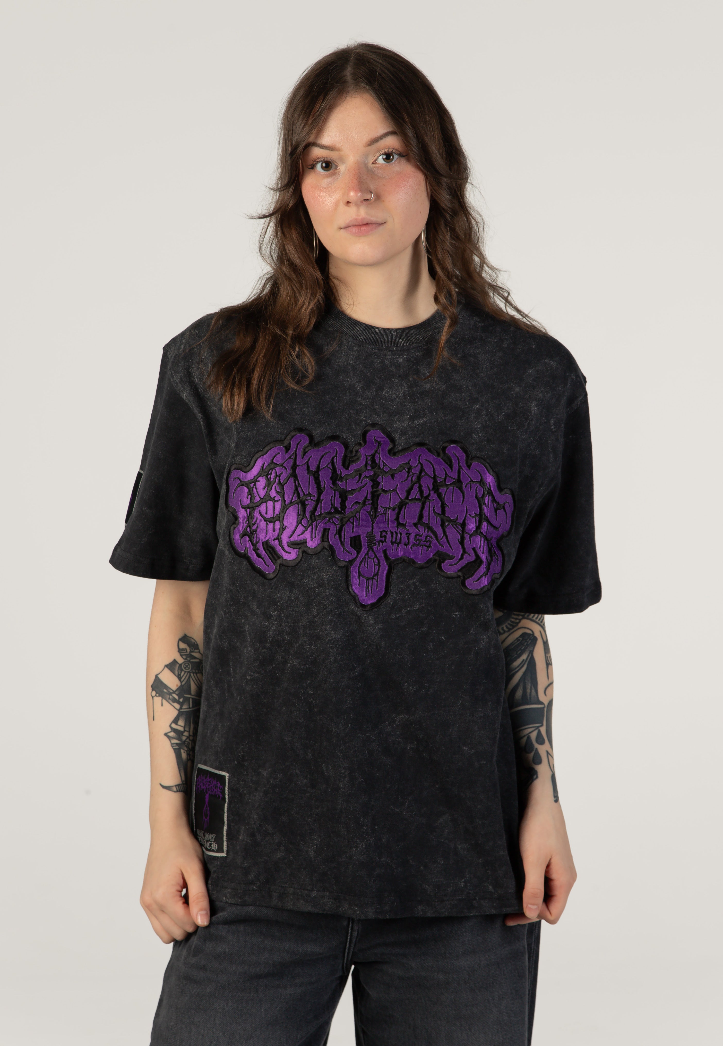 Paleface Swiss Logo Acid Wash Premium T-Shirt | Women-Image