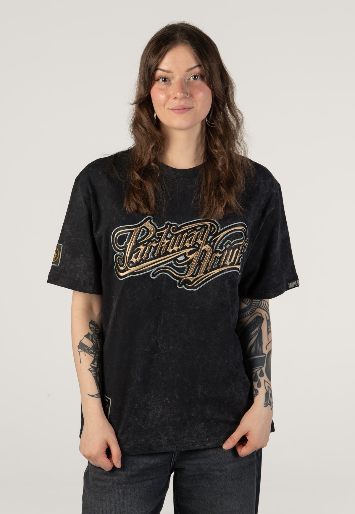 Parkway Drive Logo Acid Wash Premium T-Shirt | Women-Image