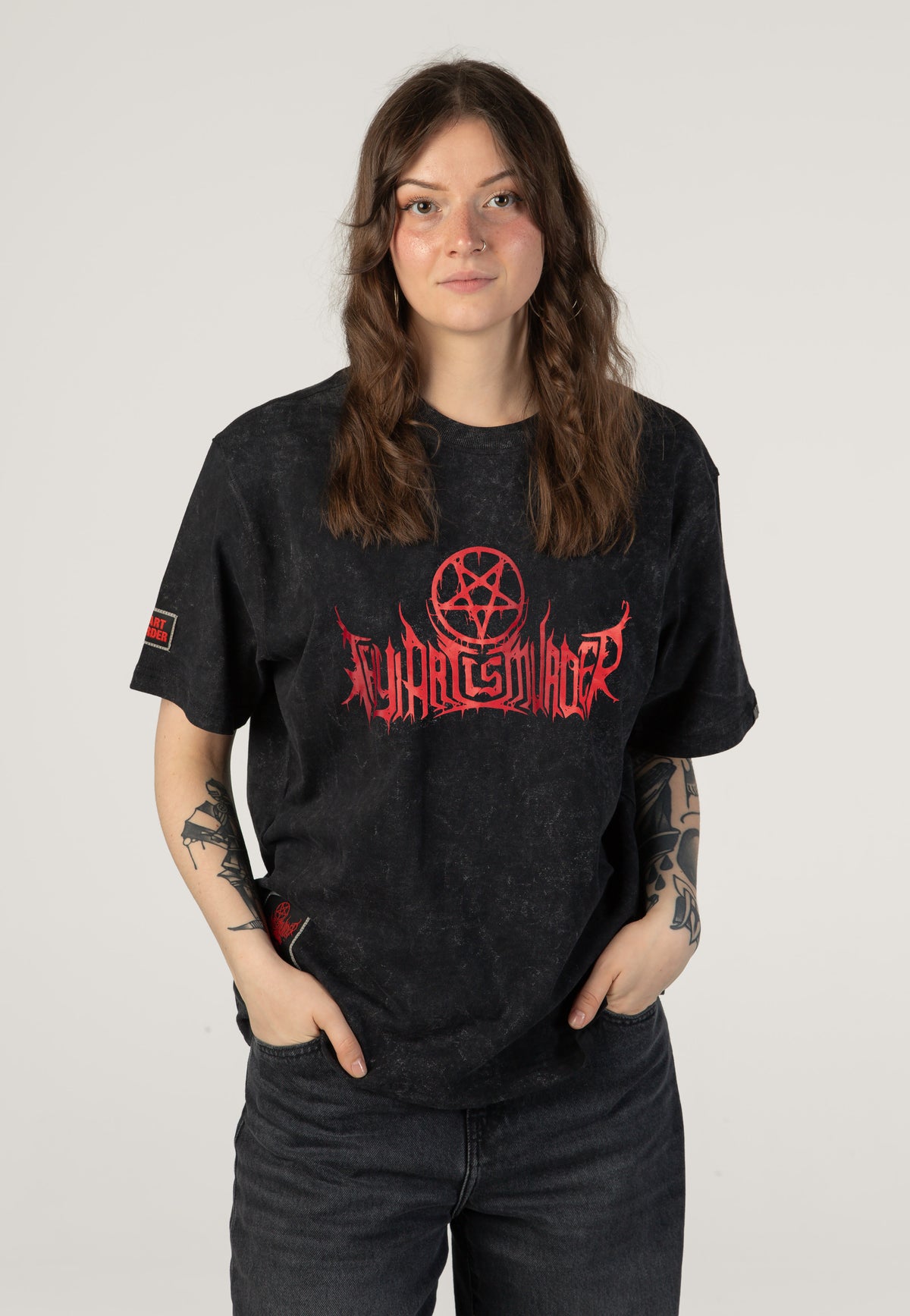 Thy Art Is Murder Logo Acid Wash Premium T-Shirt | Women-Image