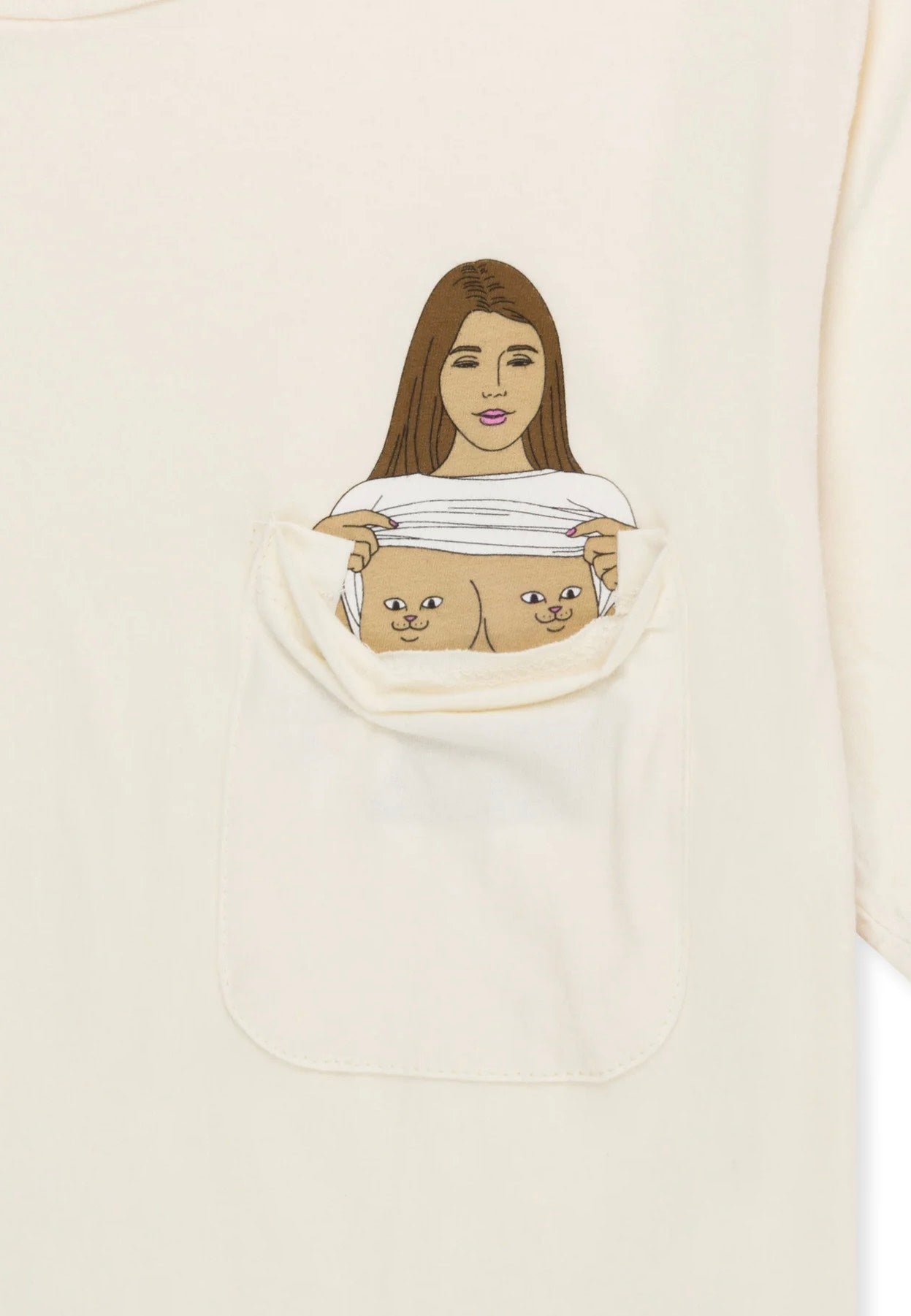 RIPNDIP - Flashing Kittys Pocket Natural - T-Shirt | Men-Image