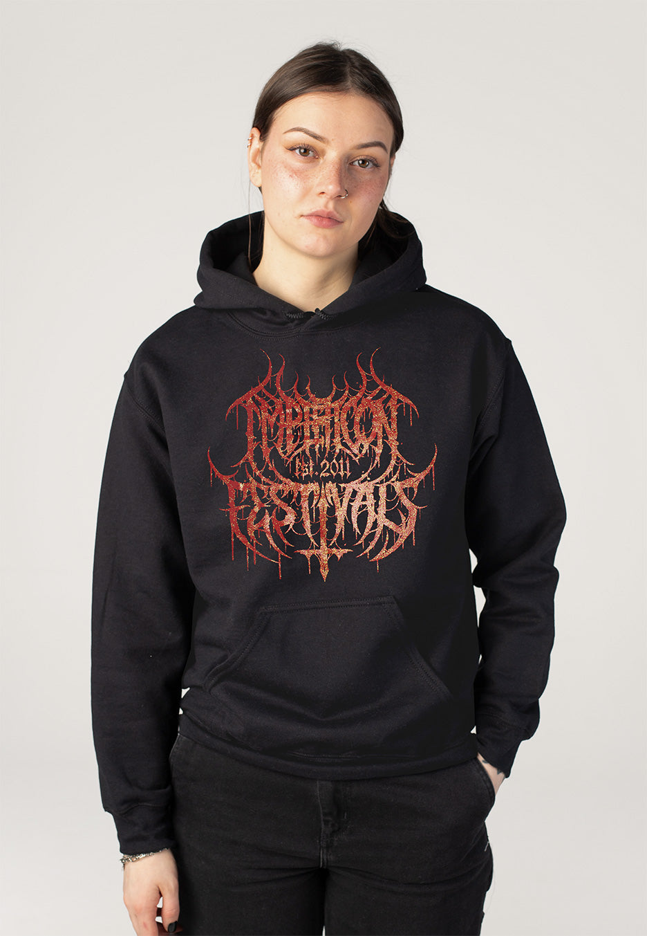 Impericon Festival - Red Glitter Black Metal Est 2011 - Hoodie | Women-Image