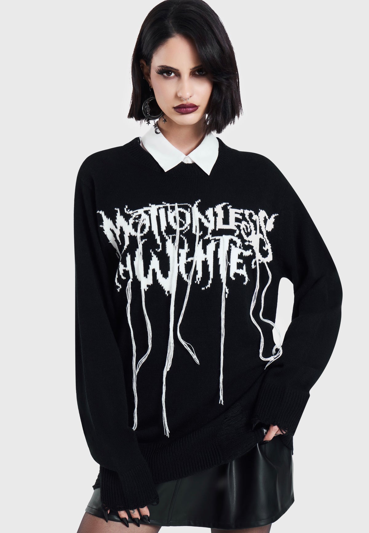 Killstar x Motionless in White In Another Life Knit Black Pullover | Women-Image
