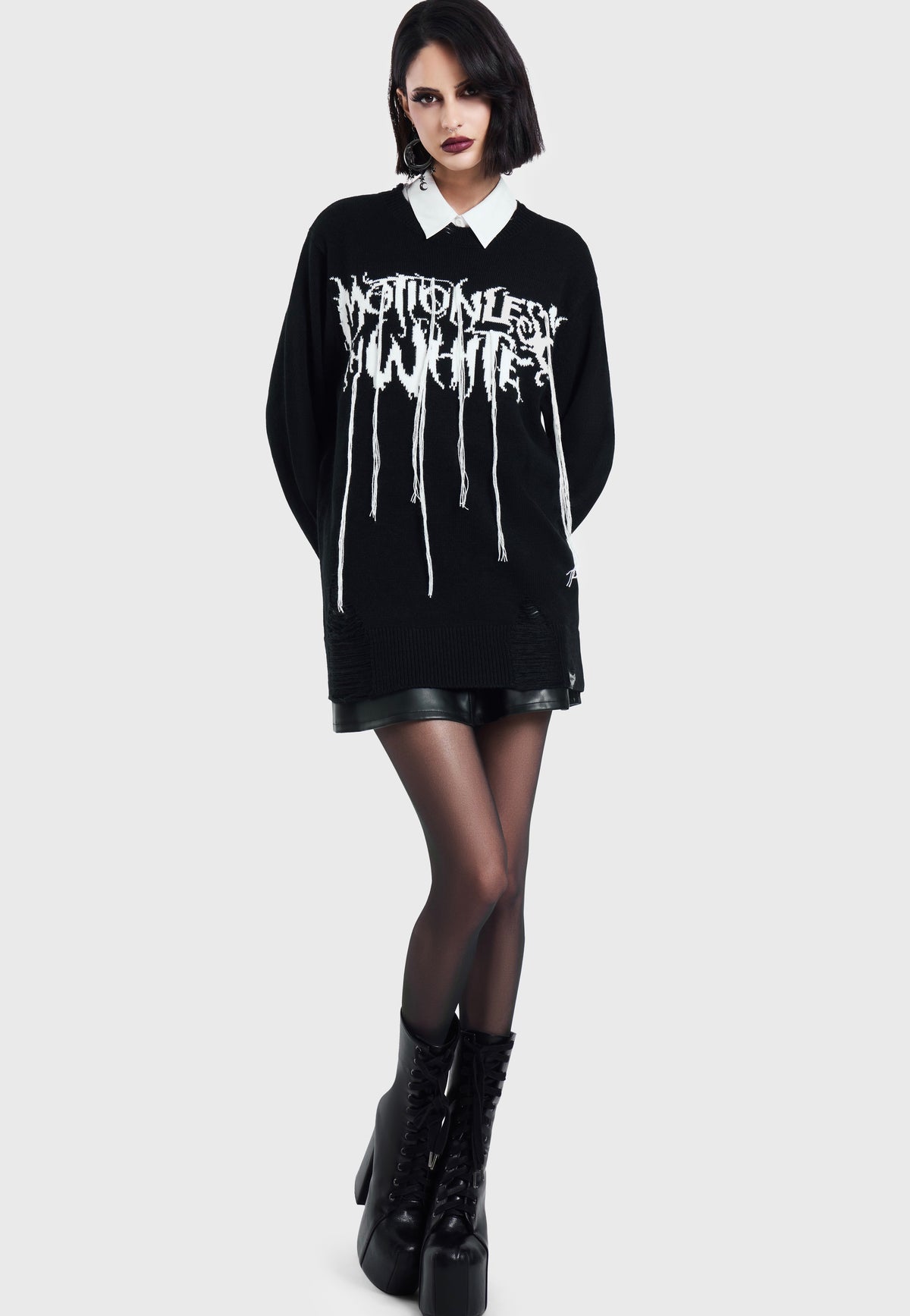 Killstar x Motionless in White In Another Life Knit Black Pullover | Women-Image