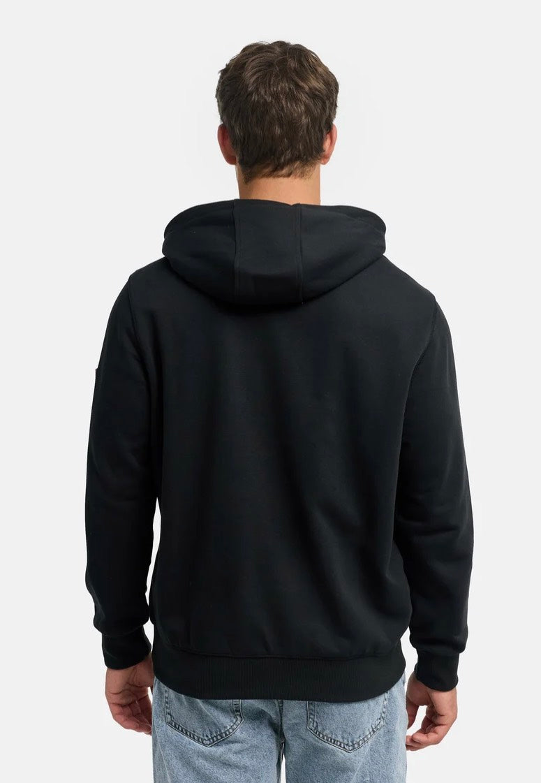 Indicode Tavwin Half Zip Jet Black Hoodie | Men-Image