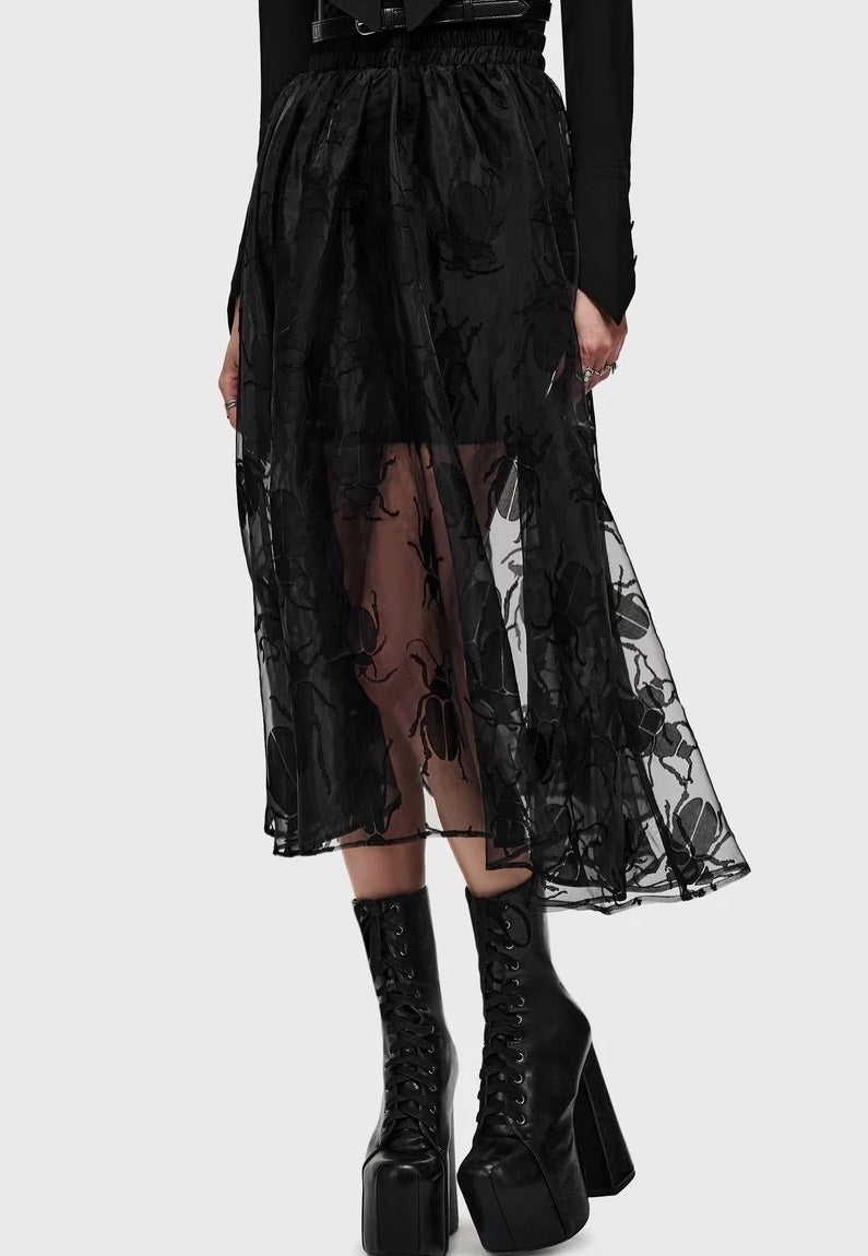 Killstar Insecta Midi Black Skirt | Women-Image