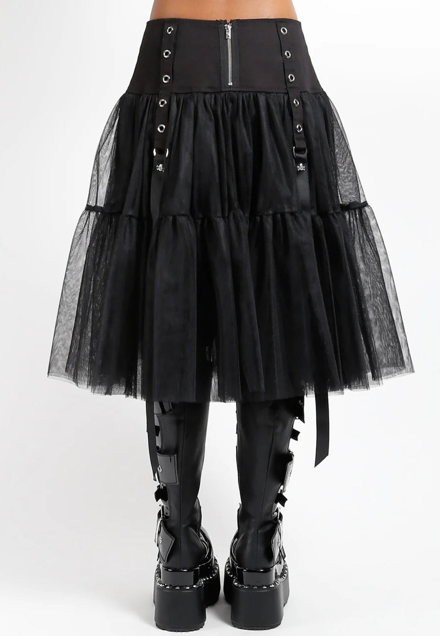 Tripp NYC Tutu Ribbon Tulle Skirt Black - Skirt | Impericon