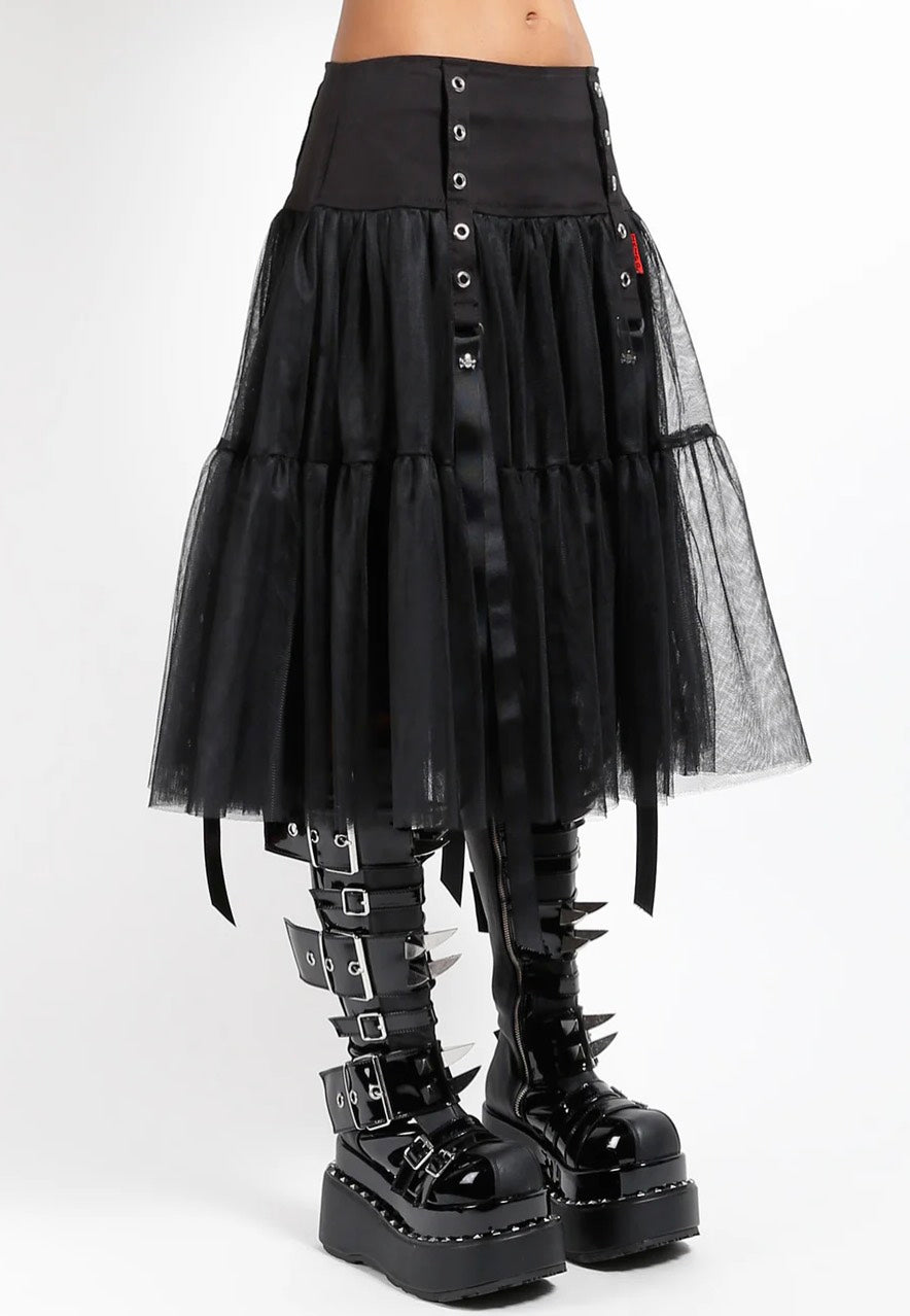 Tripp NYC Tutu Ribbon Tulle Skirt Black - Skirt | Impericon