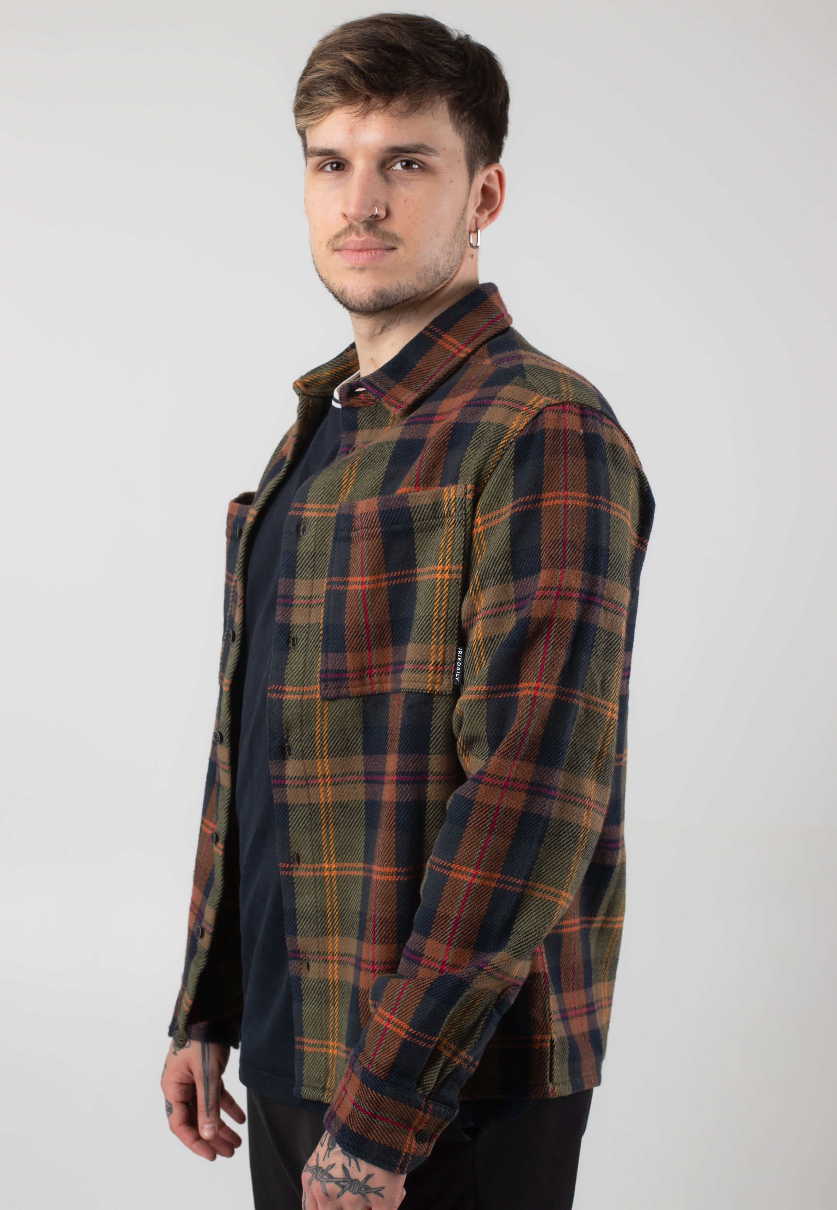 Iriedaily - Chillax Lumber Navy Brown - Shirt | Men-Image