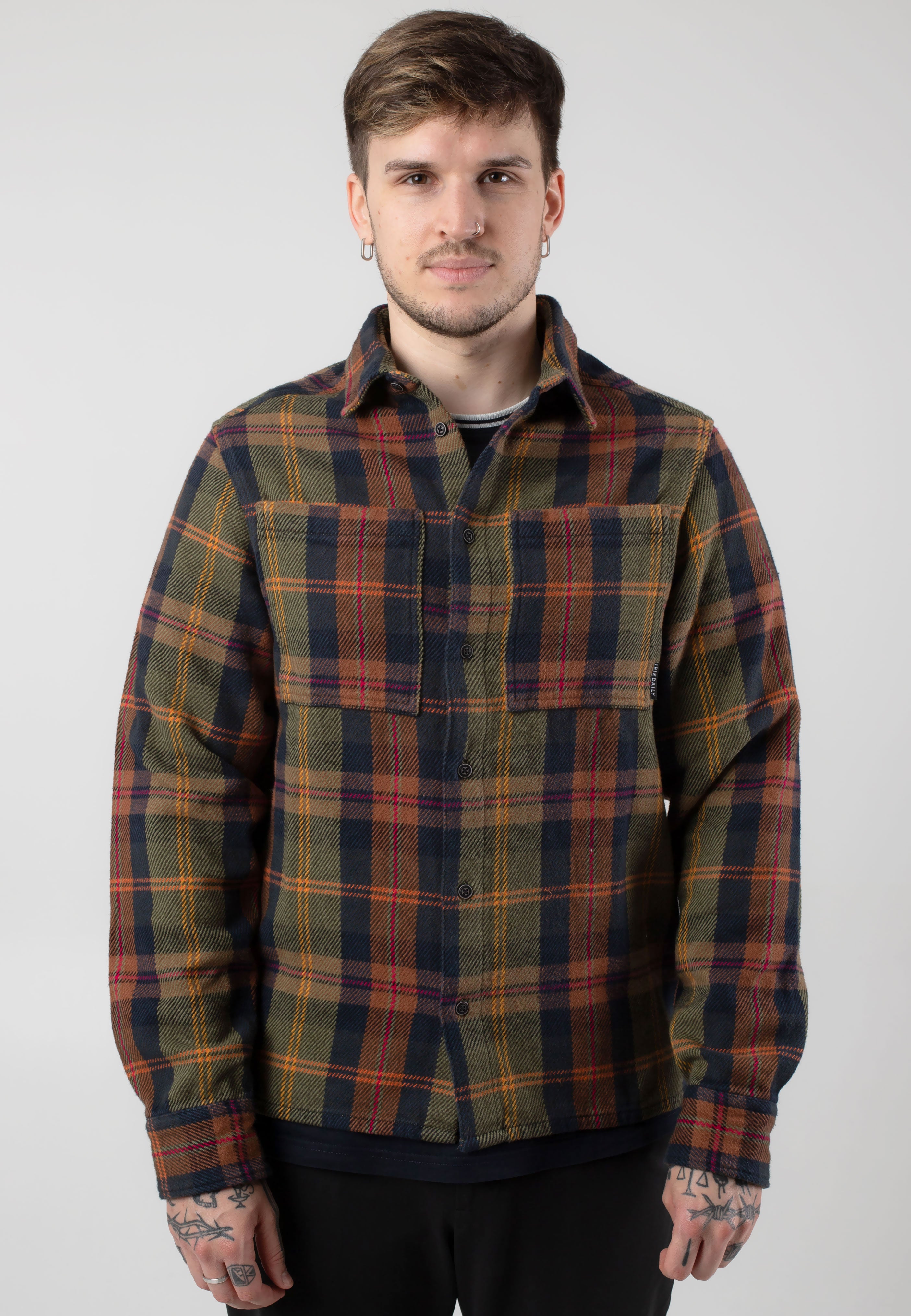 Iriedaily - Chillax Lumber Navy Brown - Shirt | Men-Image