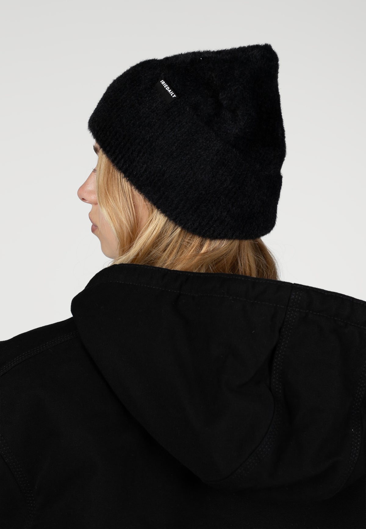 Iriedaily Fuzzy Feather Black Beanie | Neutral-Image