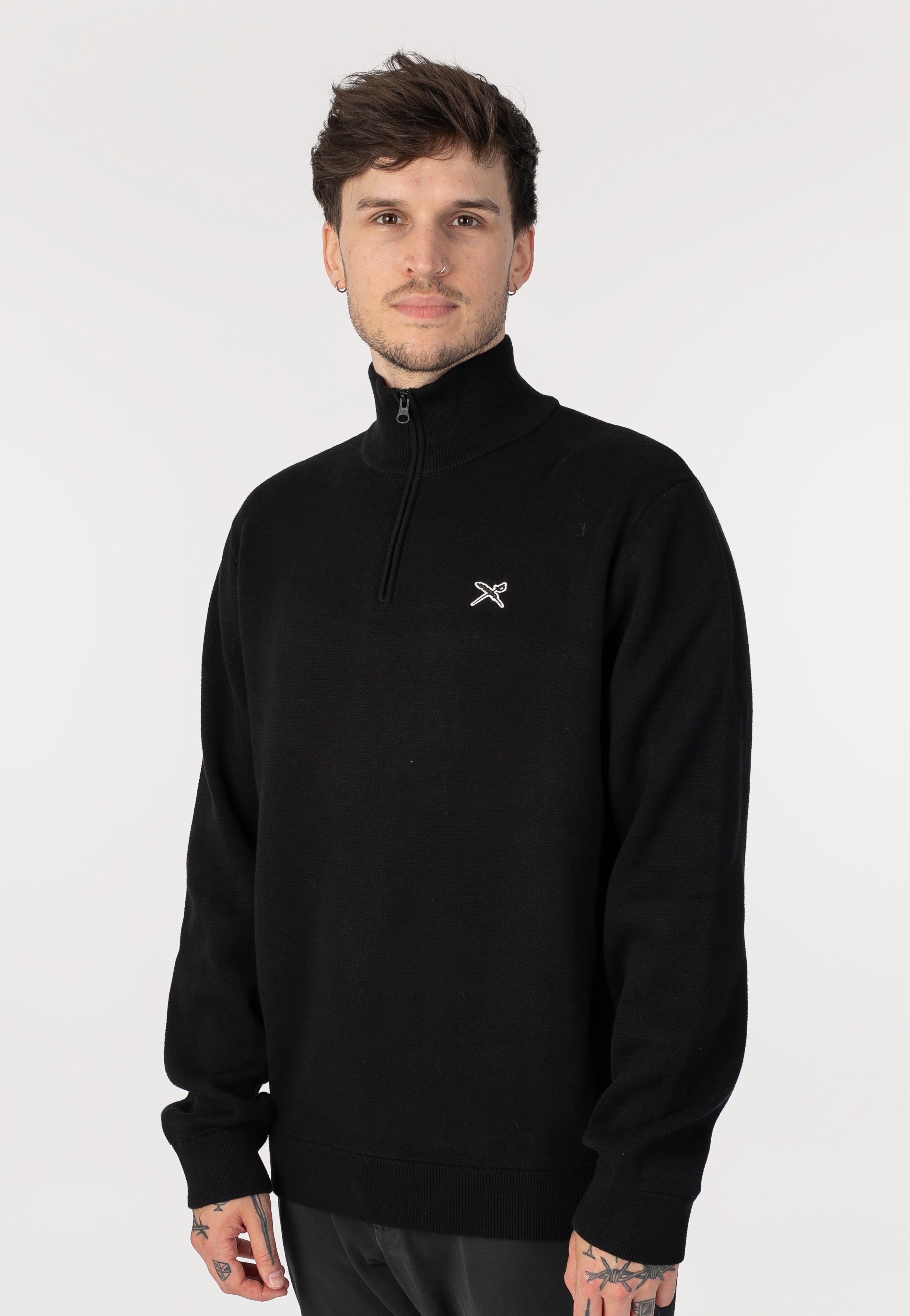 Iriedaily - Heavy Flag Knit Troyer Black - Pullover | Men-Image