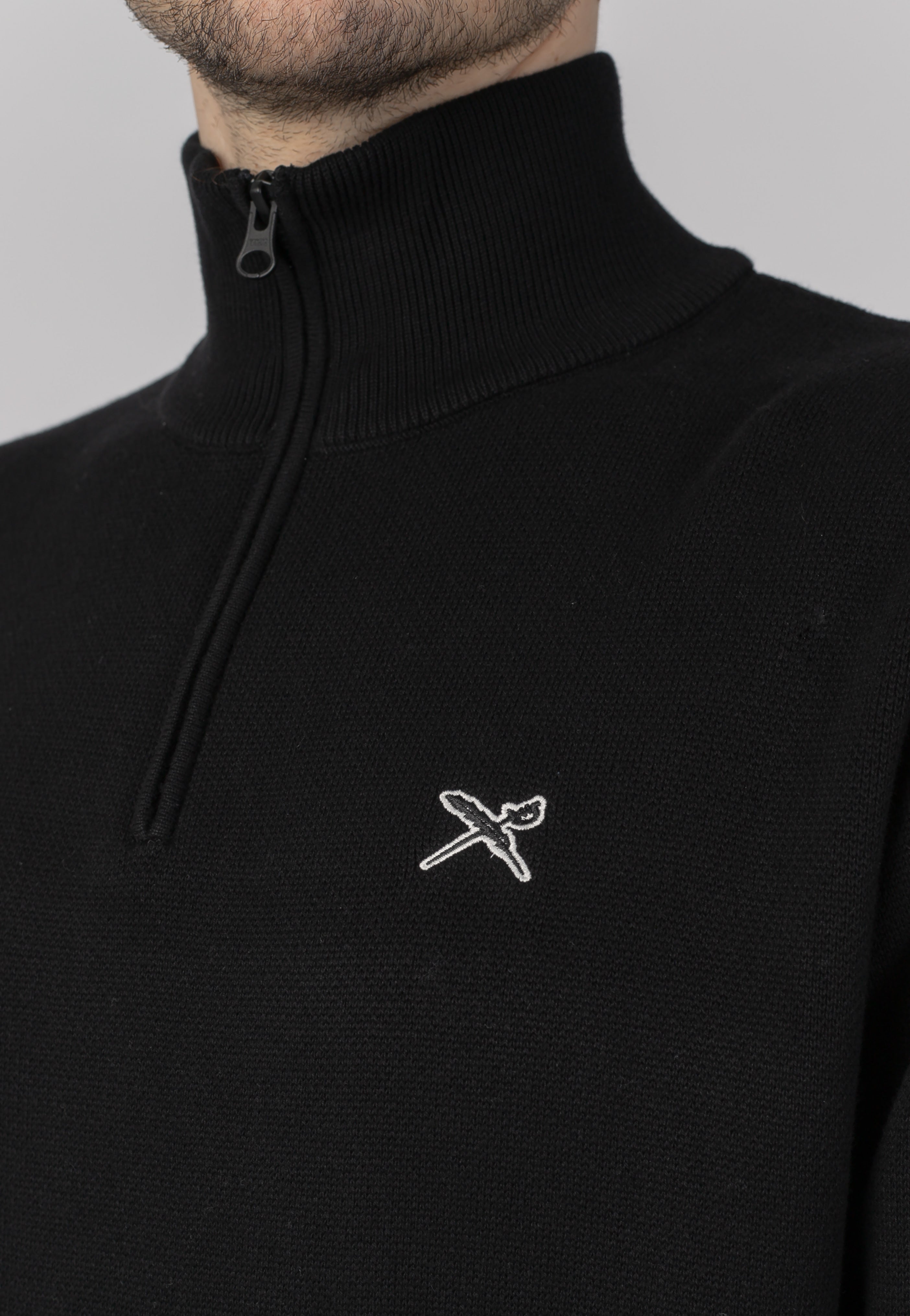 Iriedaily - Heavy Flag Knit Troyer Black - Pullover | Men-Image