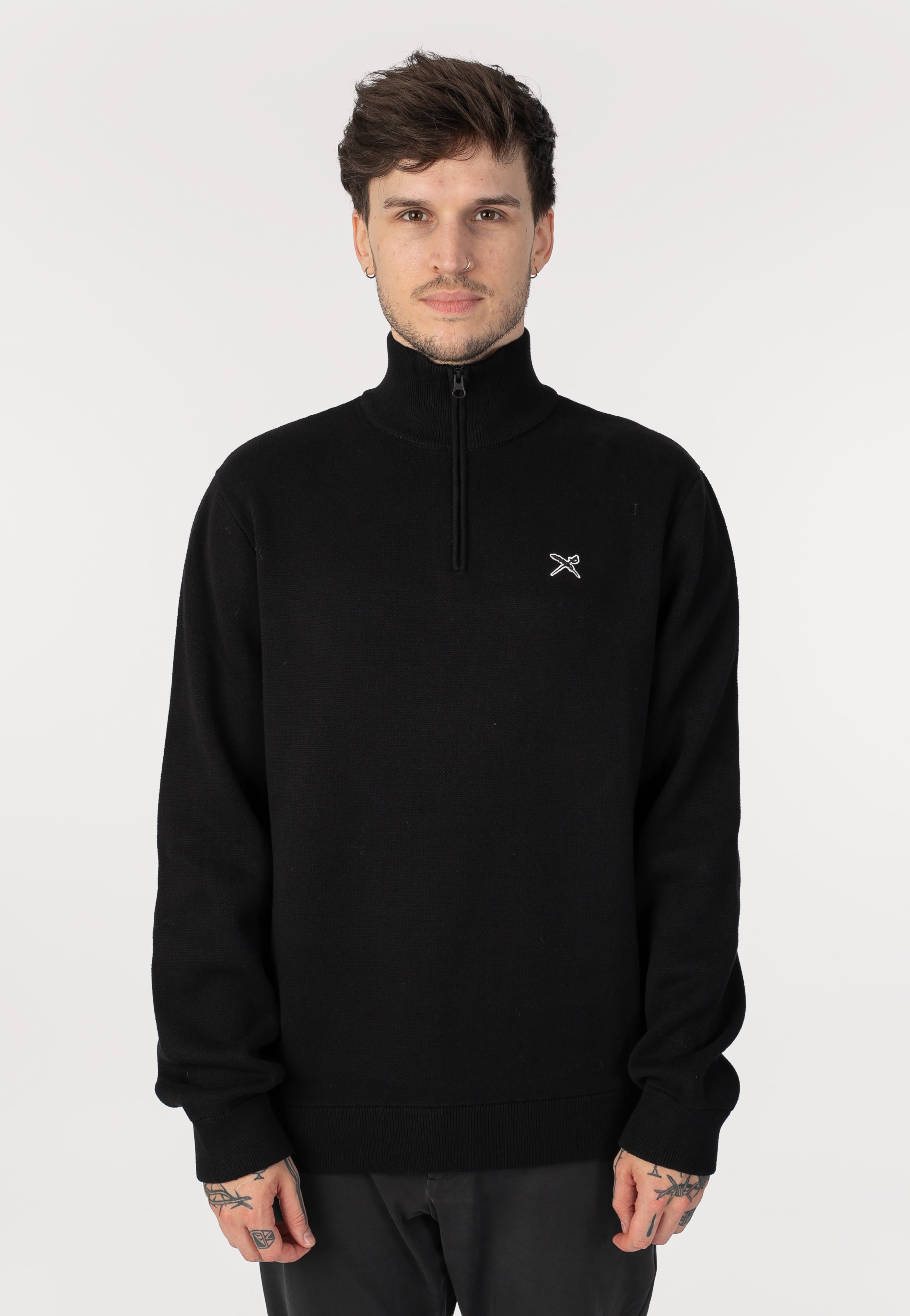Iriedaily - Heavy Flag Knit Troyer Black - Pullover | Men-Image