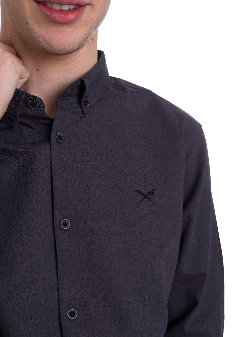 Iriedaily - Samuel L/S Anthracite Melange - Shirt | Men-Image